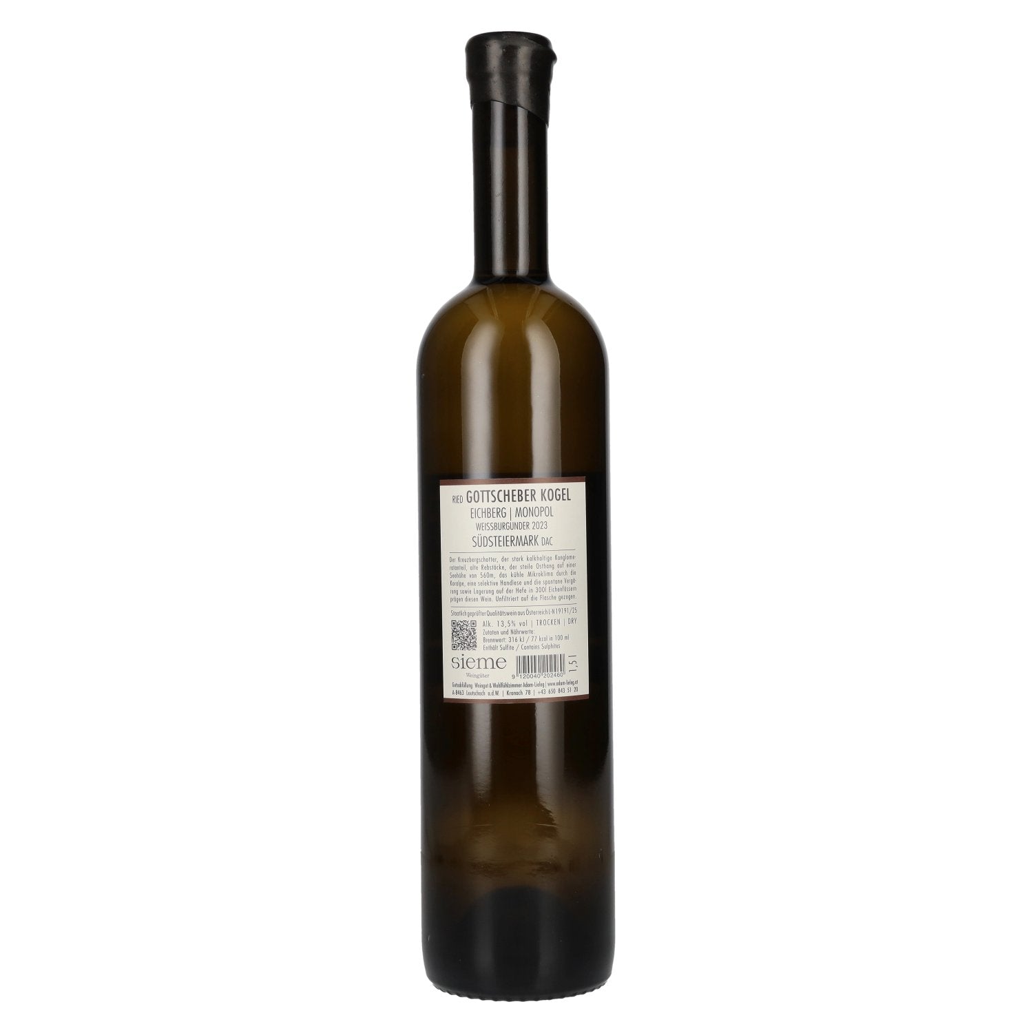 Adam-Lieleg Weissburgunder Ried Gottscheber Südsteiermark DAC 2022 13,5% Vol. 1,5l