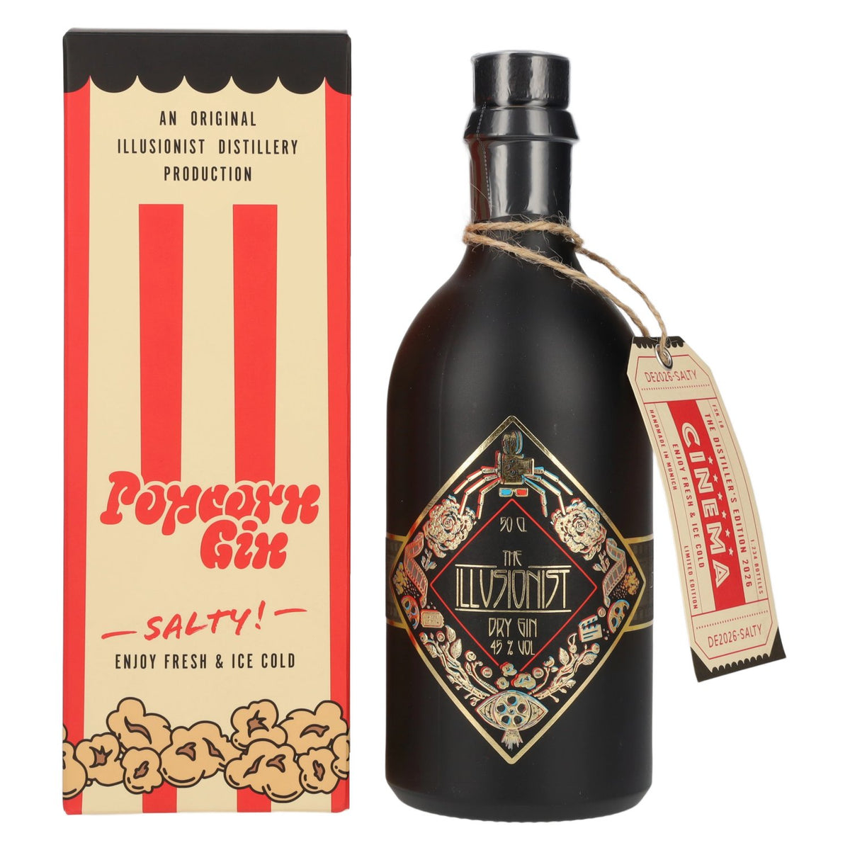 The Illusionist Dry Gin Distiller's The Cinema Edition SALTY 2026 45% vol. 0.5 l in a gift box with 3D glasses