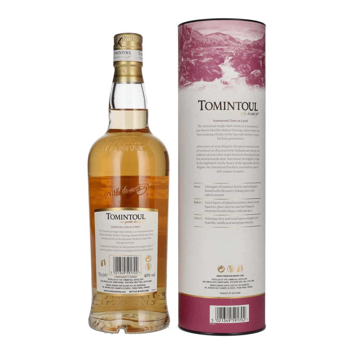 Tomintoul Small Batch Pinot Noir Cask Finish 40% ABV, 0.7 litres, in a gift box