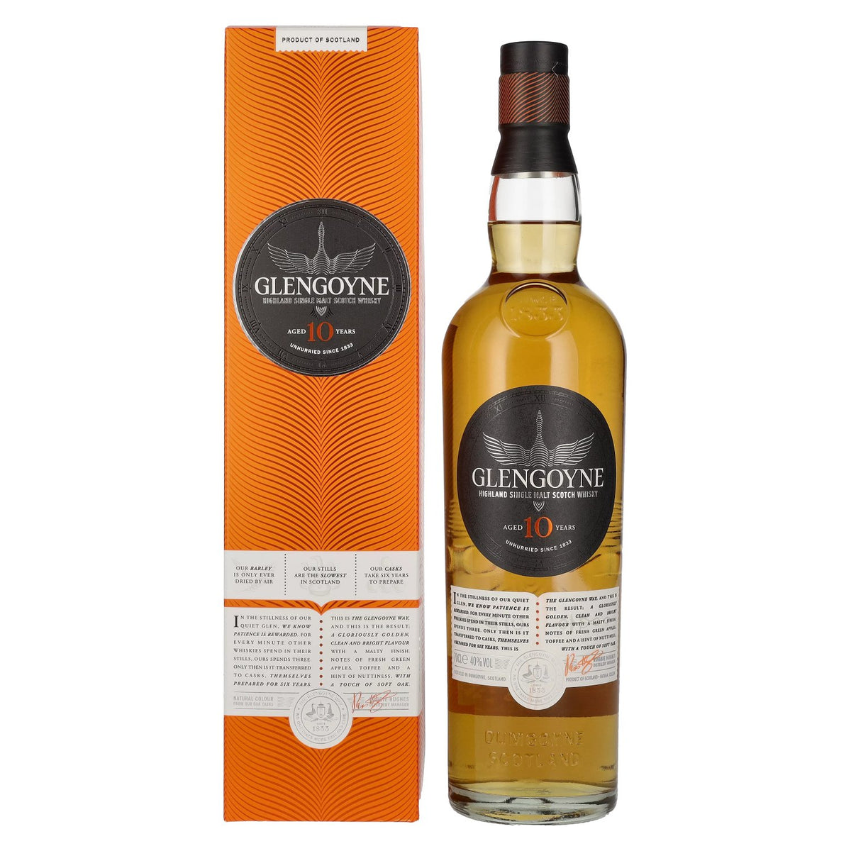 Glengoyne 10 Years Old Highland Single Malt Scotch Whisky 40% Vol. 0.7L in gift box