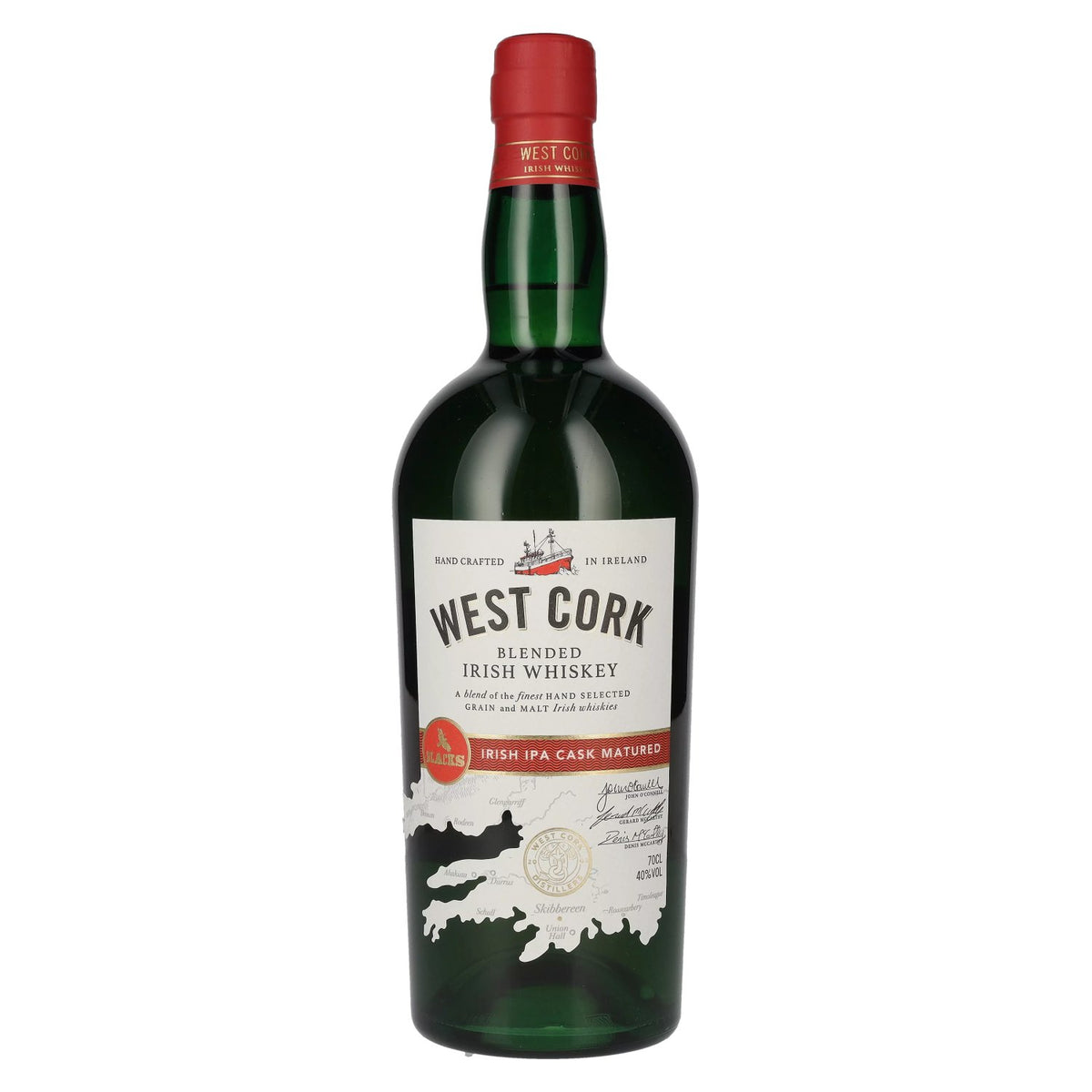 West Cork Blended Irish Whiskey IRISH IPA CASK FINISH 40% Vol. 0.7l