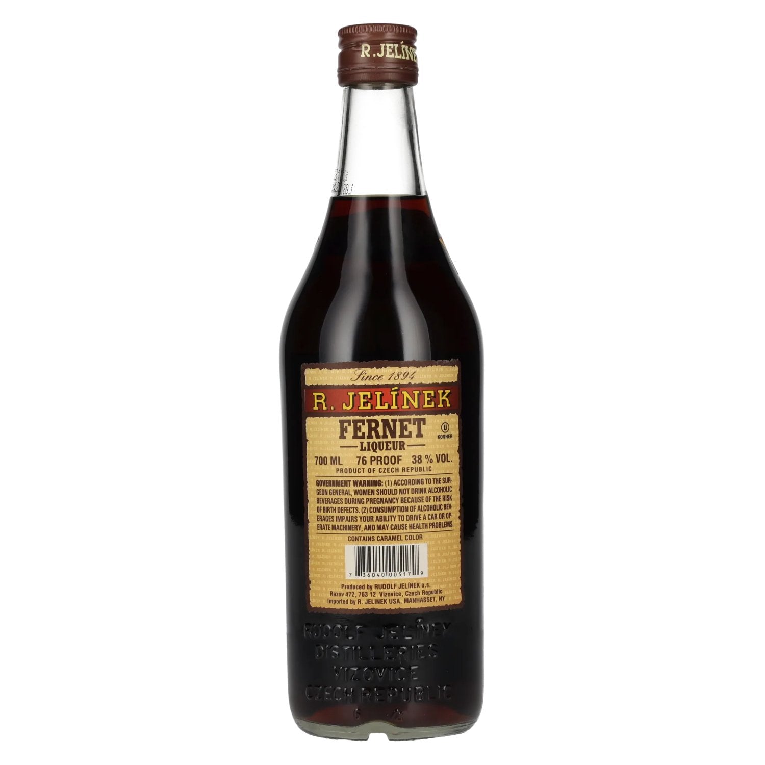 R. Jelínek Fernet Liqueur 38% Vol. 0,7l