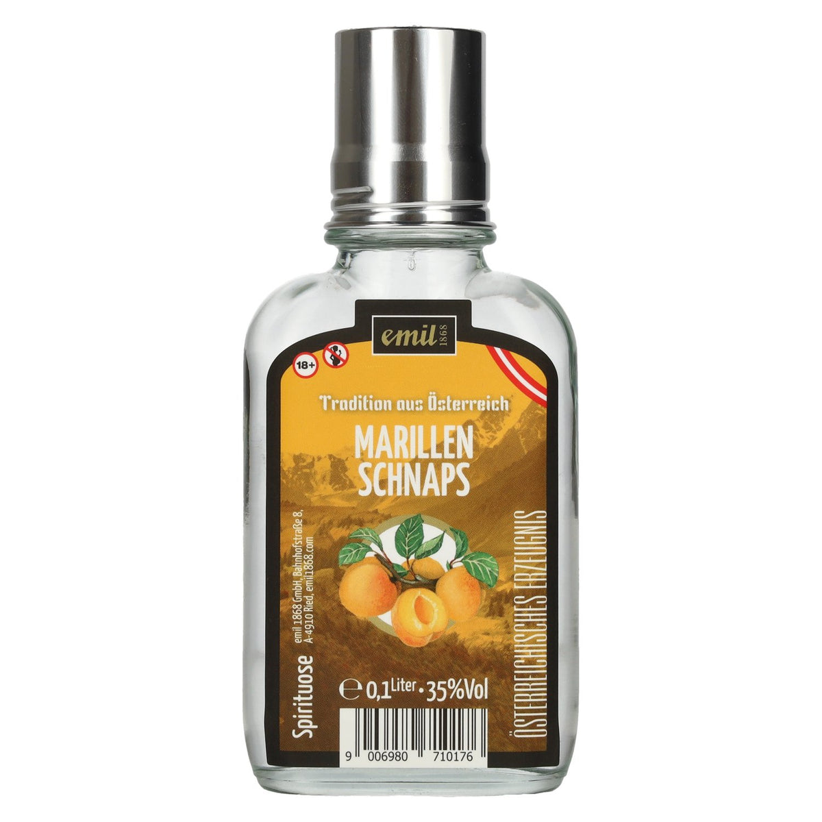 emil 1868 Marillen Schnaps 35% Vol. 0,1l in Taschenflasche