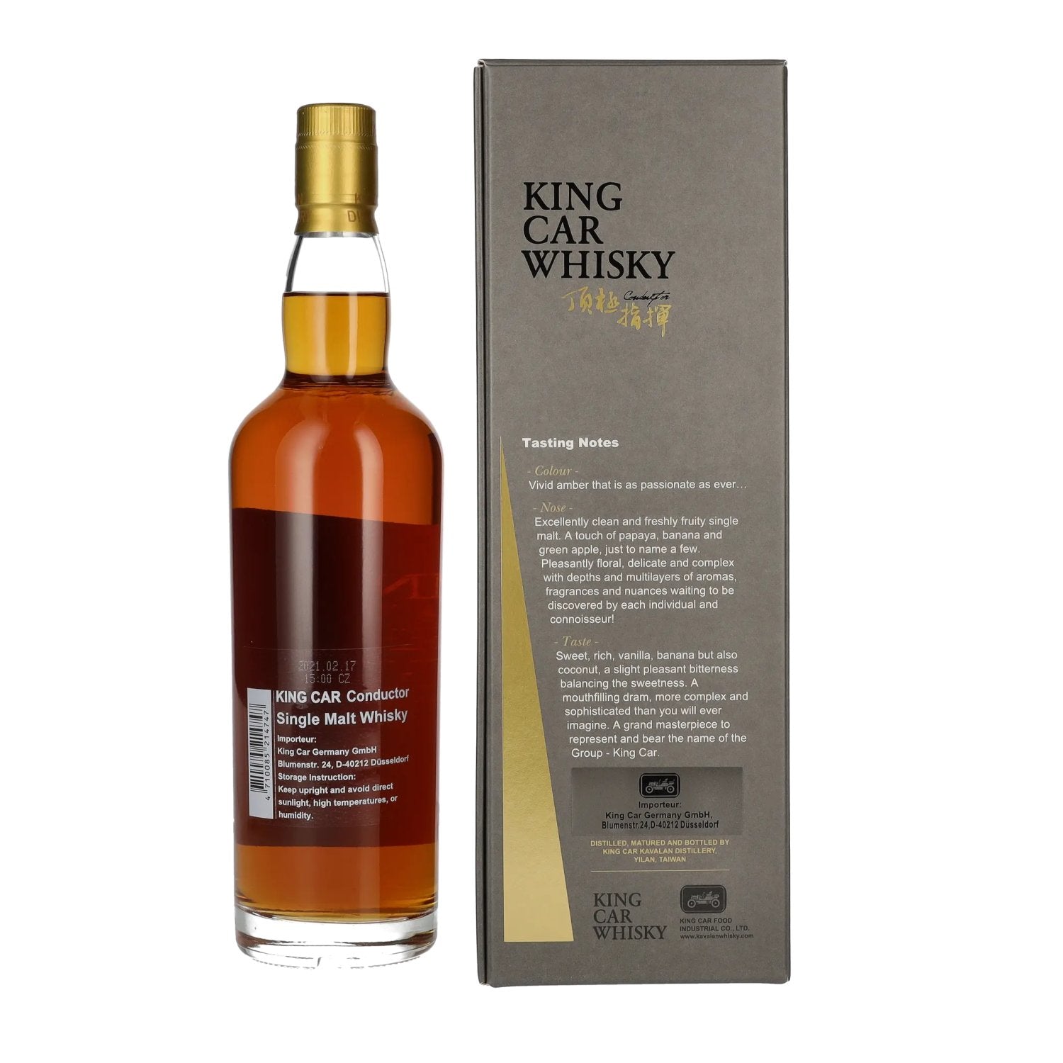 Kavalan KING CAR CONDUCTOR Single Malt Whisky 46% Vol. 0.7L in gift box