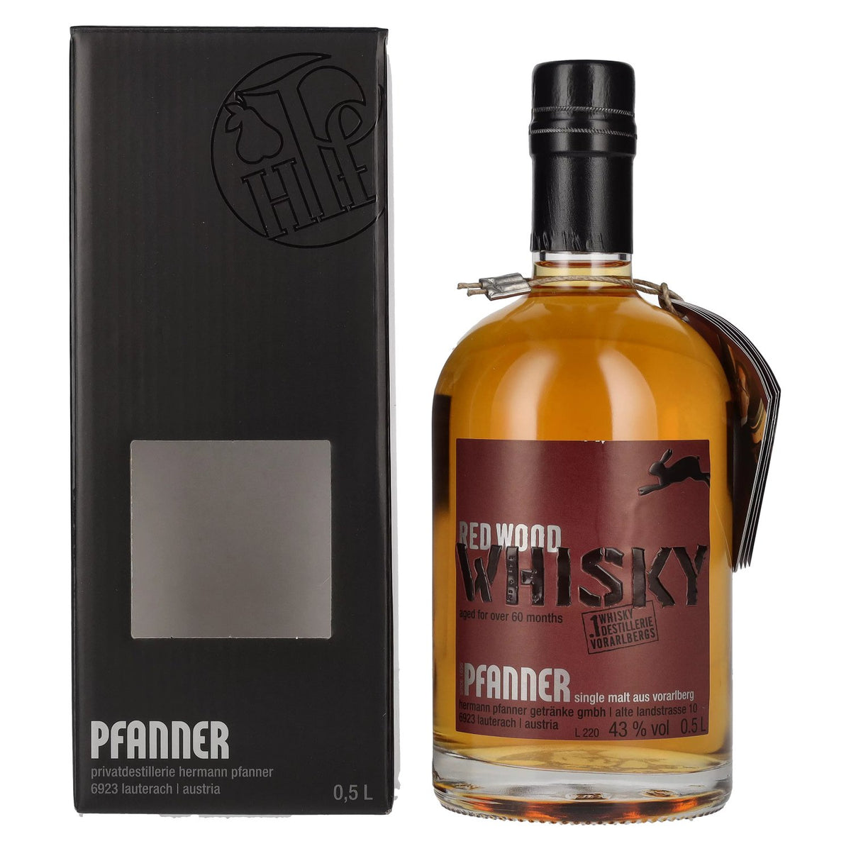 Pfanner Red Wood Single Malt Whisky 43% Vol. 0.5l in gift box