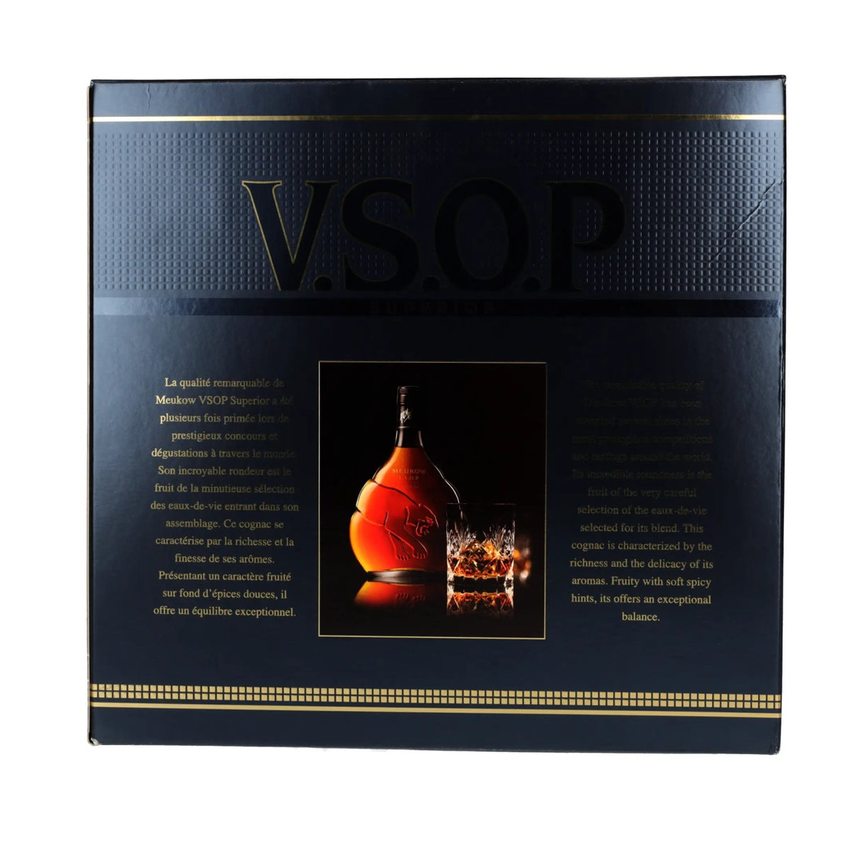 Meukow V.S.O.P Superior Cognac 40% Vol. 0,7l in Geschenkbox mit 2 Gläser