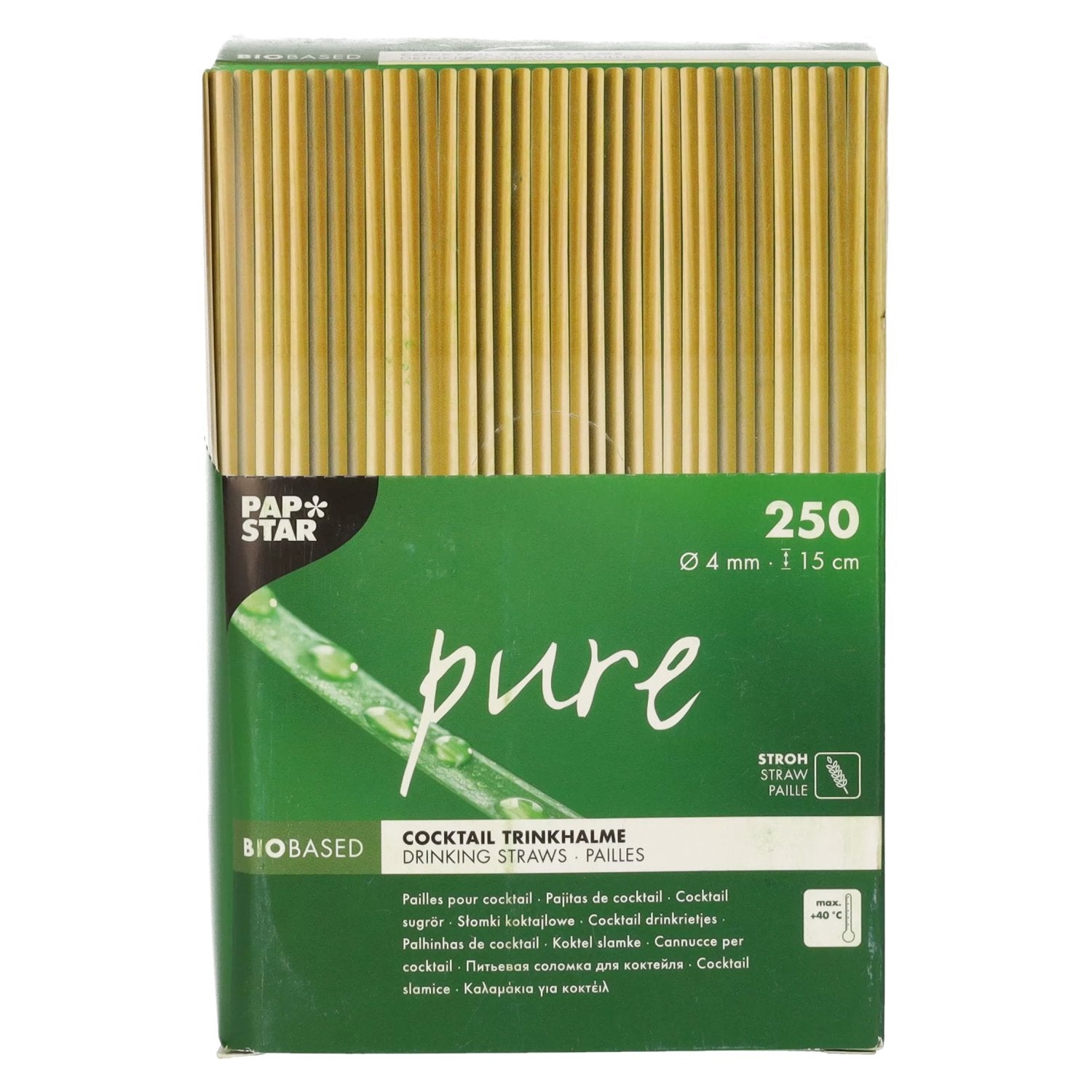 Organic Straw Straws 15 cm 250 pieces