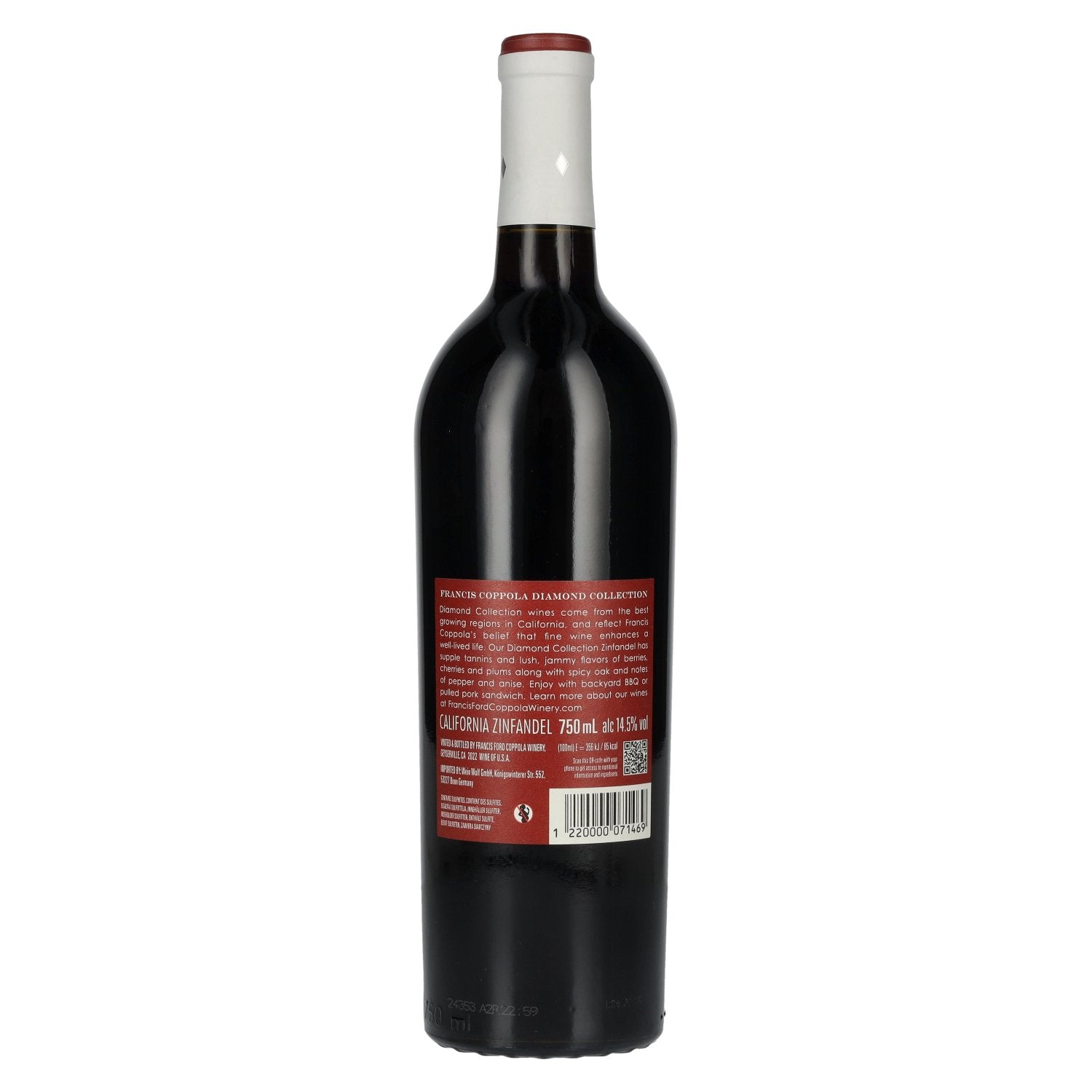 Francis Ford Coppola RED LABEL ZINFANDEL Diamond Collection 2022 14,5% Vol. 0,75l