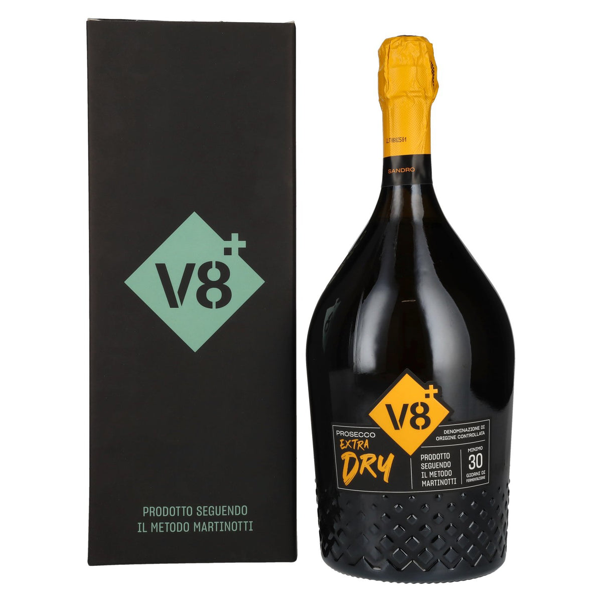 V8+ SANDRO Prosecco Extra Dry DOC 11% Vol. 1,5l in Geschenkbox