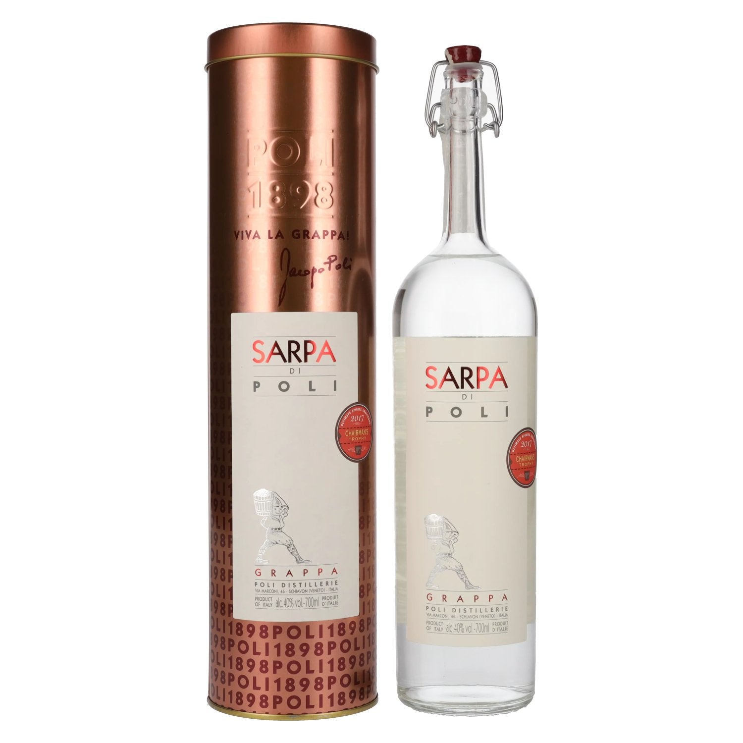 Poli Grappa Sarpa di Poli 40% Vol. 0.7l in Tinbox