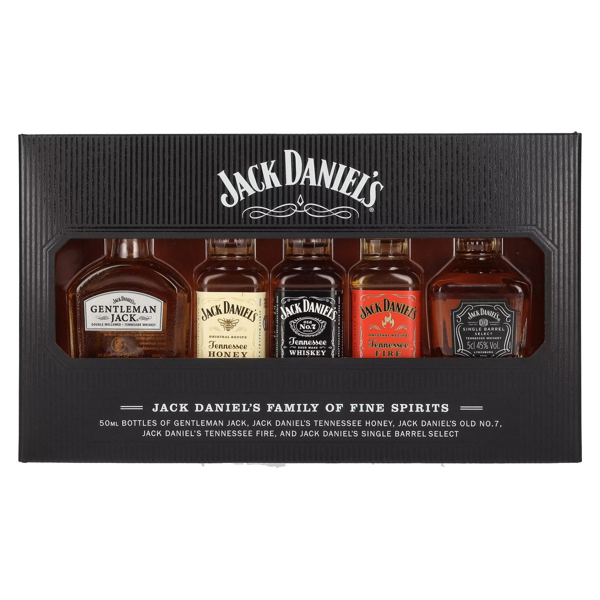 Jack Daniel's FAMILY OF FINE SPIRITS 39% Vol. 5x0.05l in Gift Box