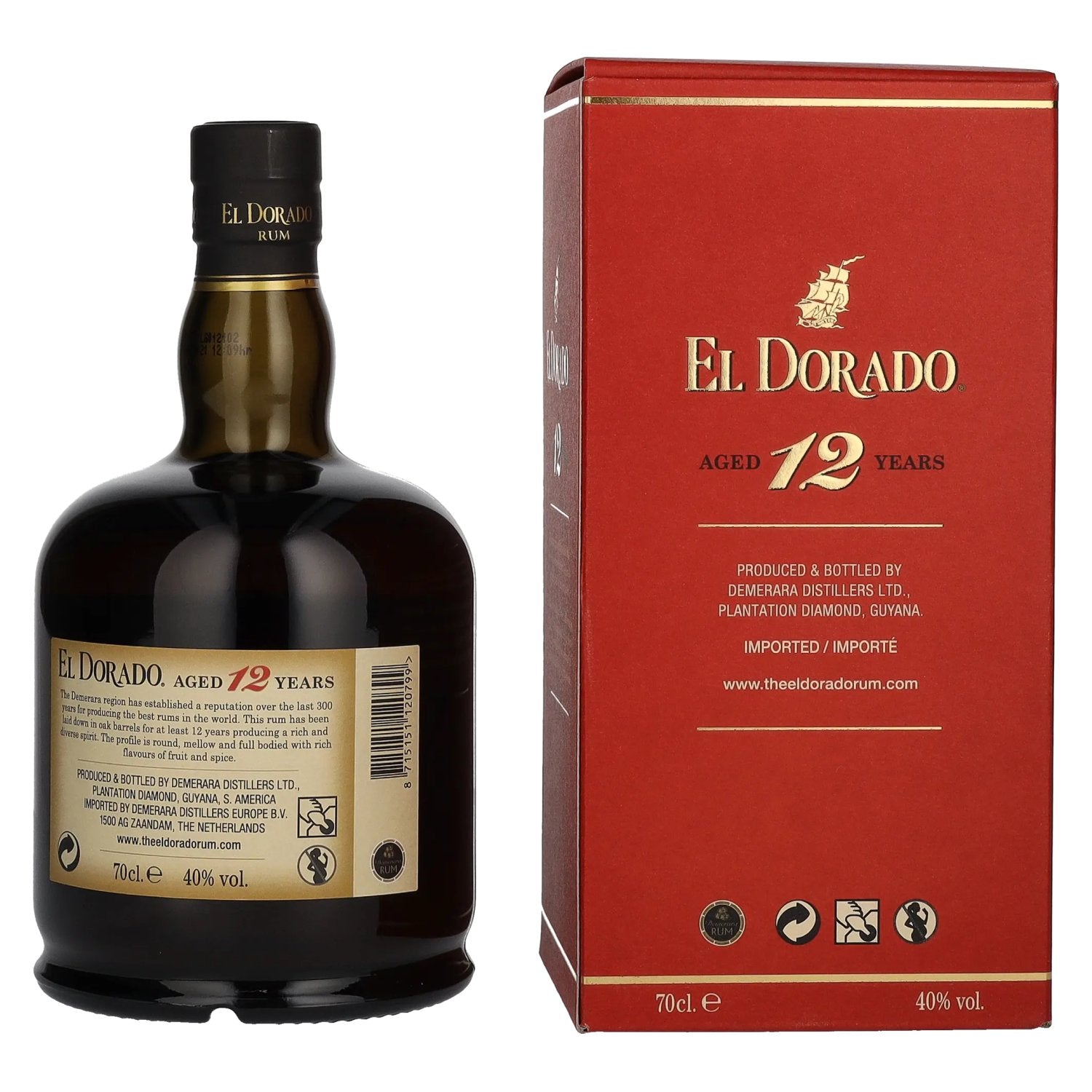 El Dorado 12 Years Old Finest Demerara Rum 40% Vol. 0,7l in Geschenkbox