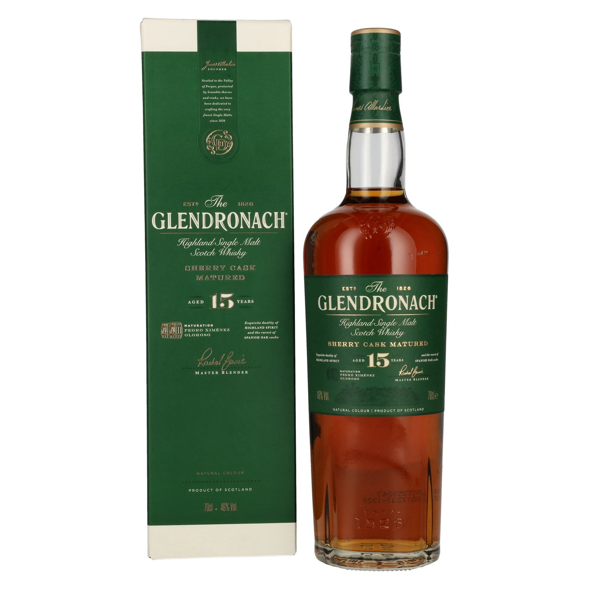 The GlenDronach 15 Years Old Highland Single Malt 46% Vol. 0.7l in gift box