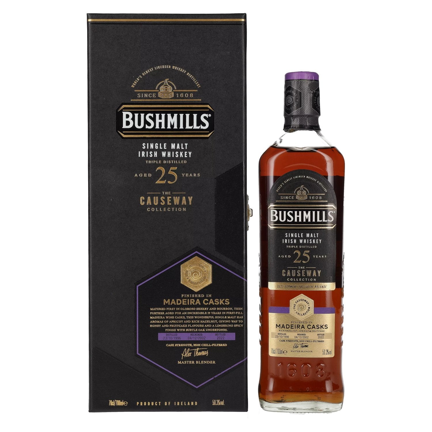 Bushmills THE CAUSEWAY COLLECTION Single Malt Madeira Casks 1996 50.3% Vol. 0.7l in Gift Box