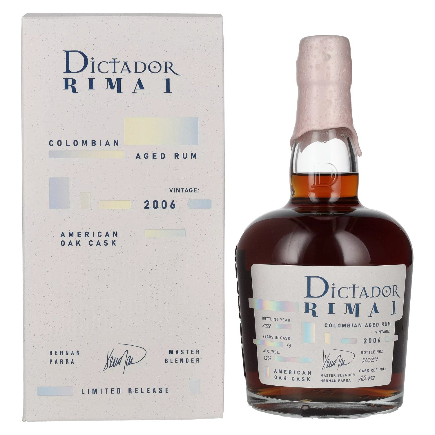 Dictador RIMA 1 16 Years Old AMERICAN OAK Cask Vintage 2006 42% Vol. 0.7l in gift box