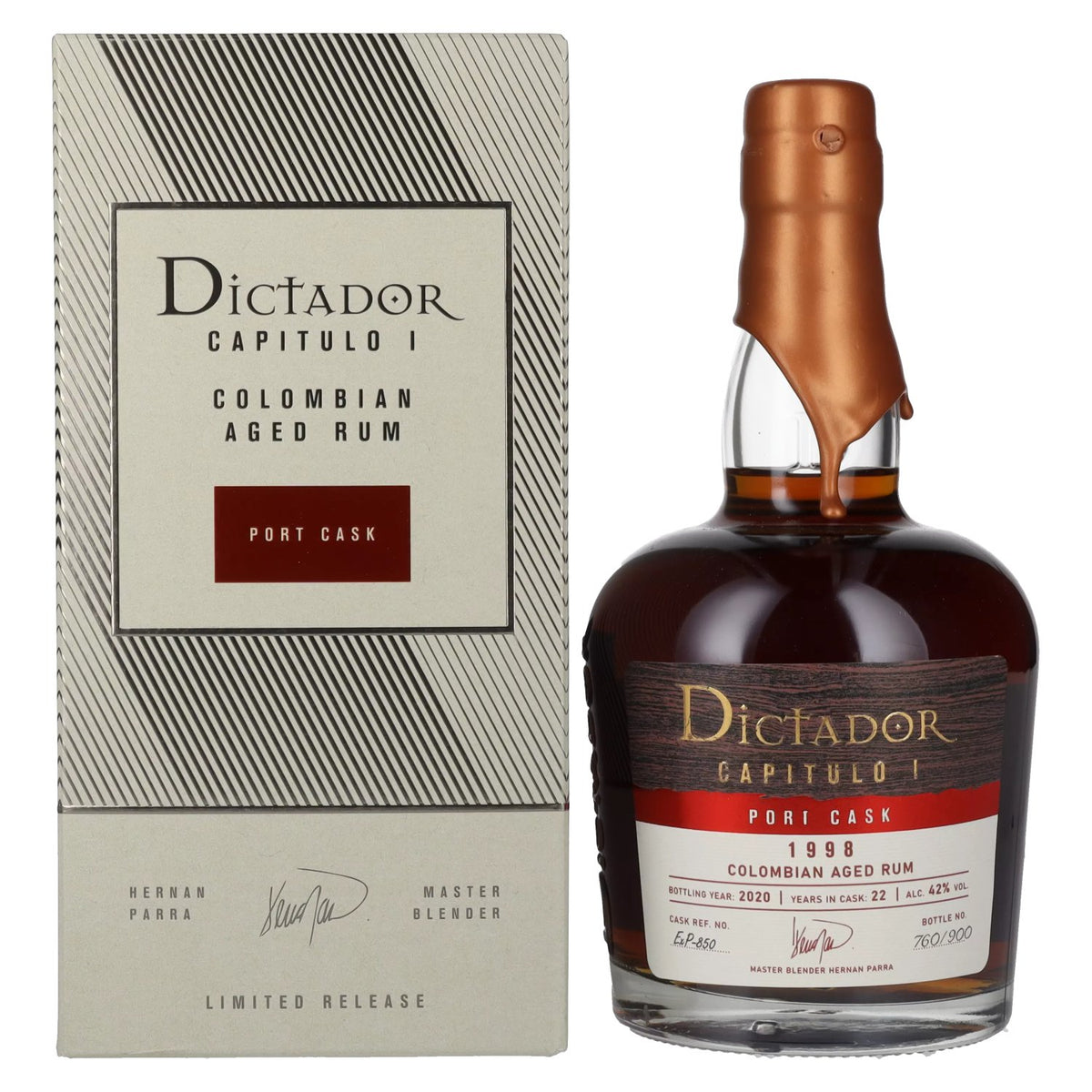 Dictador CAPITULO I 22 Years Old Port Cask Colombian Aged Rum 1998 42% Vol. 0.7L in Gift Box