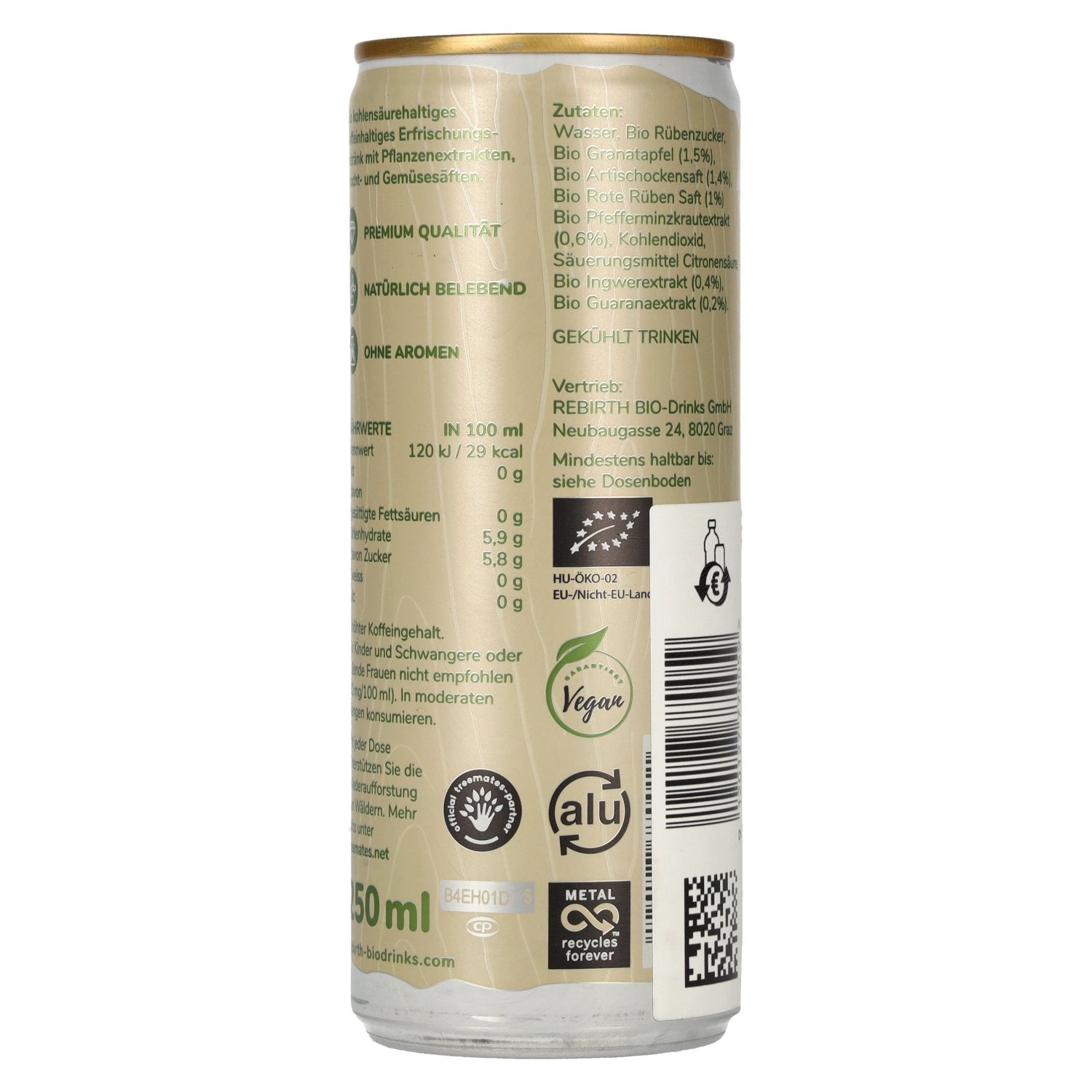 REBIRTH Supreme Organic Drink Ingwer-Minze 0,25l Dose Pfand