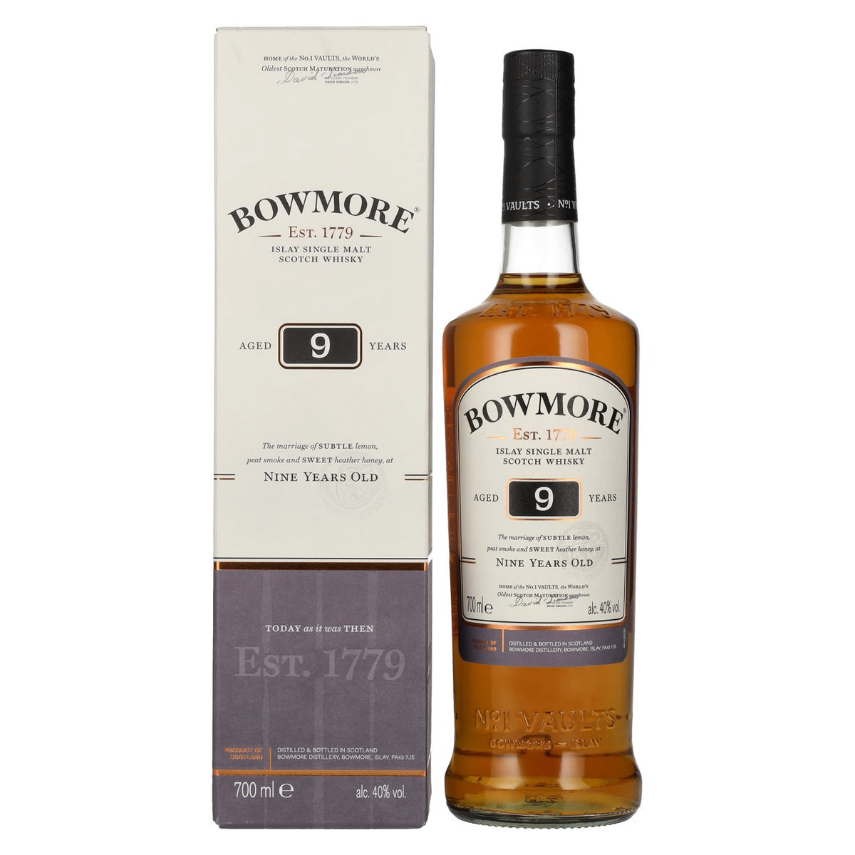 Bowmore 9 Years Old Islay Single Malt Scotch Whisky 40% Vol. 0,7l in Geschenkbox