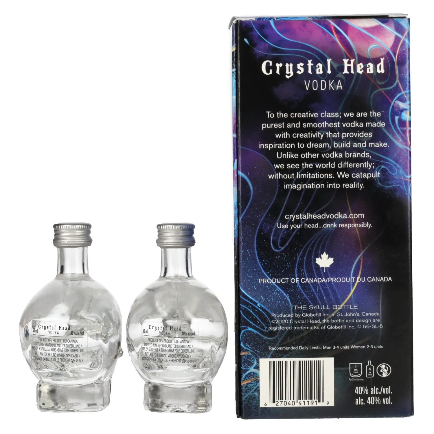 Crystal Head Vodka 40% Vol. 2x0.05l in Gift Box