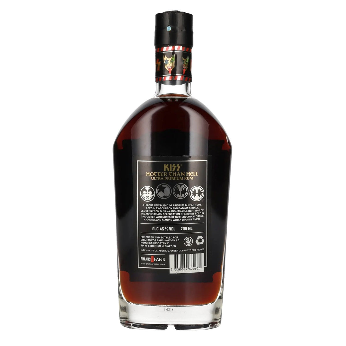 Kiss 14 Years Old Hotter than Hell Ultra Premium Rum 50th Anniversary Edition 45% Vol. 0.7l