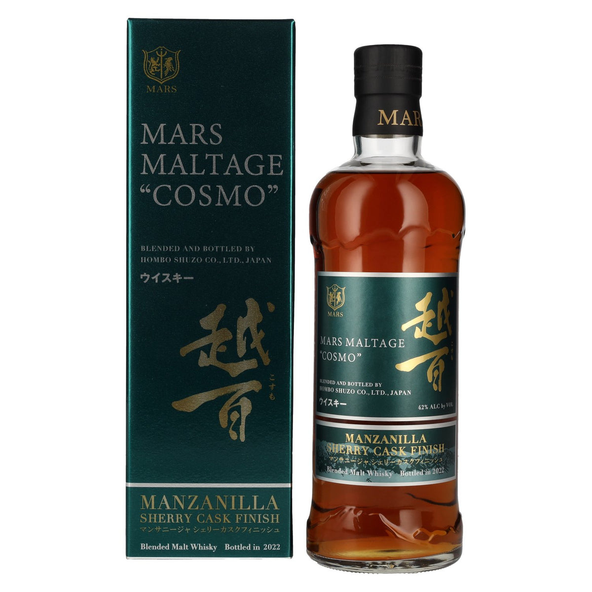 Mars Maltage COSMO Manzanilla Cask Finish Japanese Whisky 42% Vol. 0.7l in Gift Box