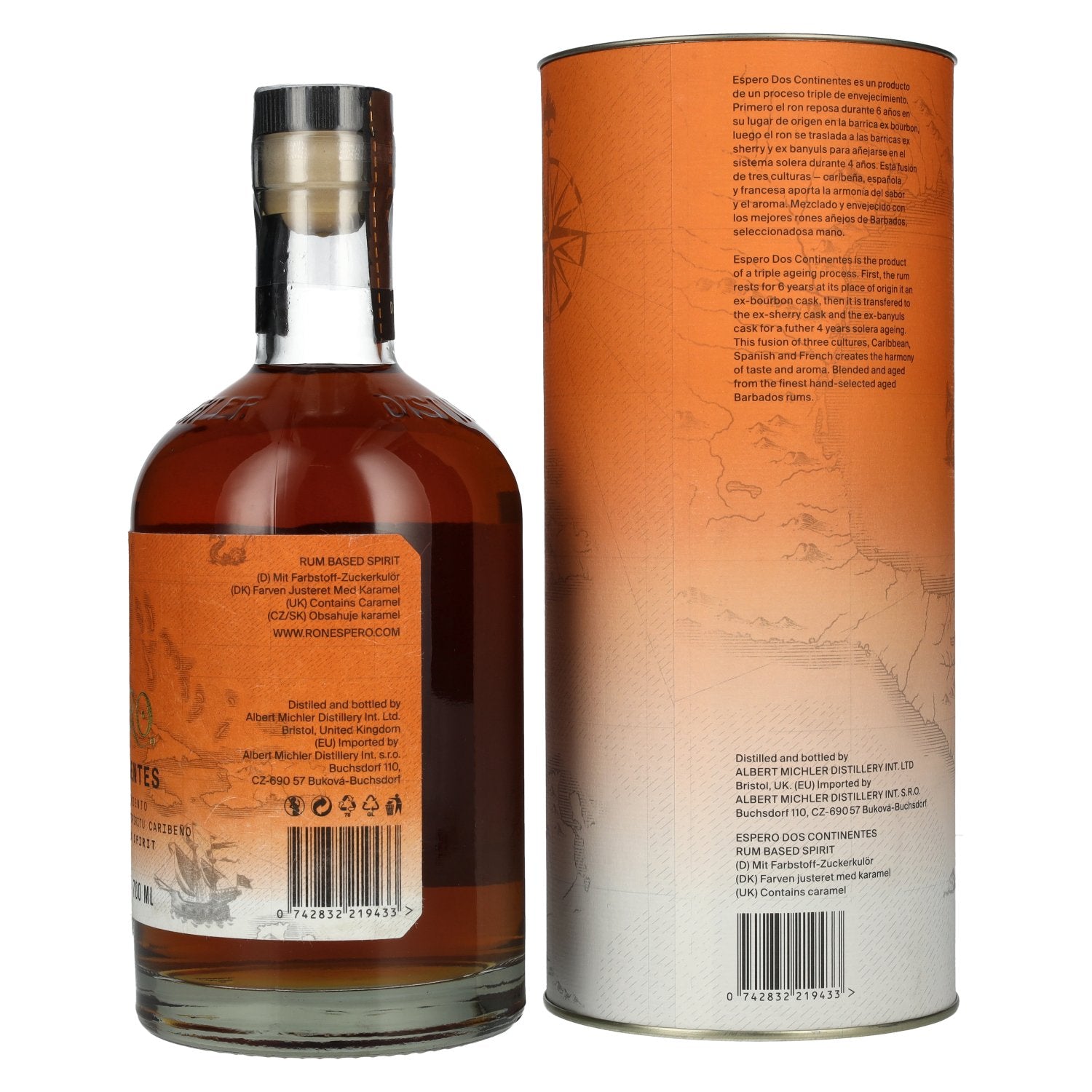 Ron Espero Dos Continentes Premium Caribbean Spirit 40% Vol. 0.7l in gift box
