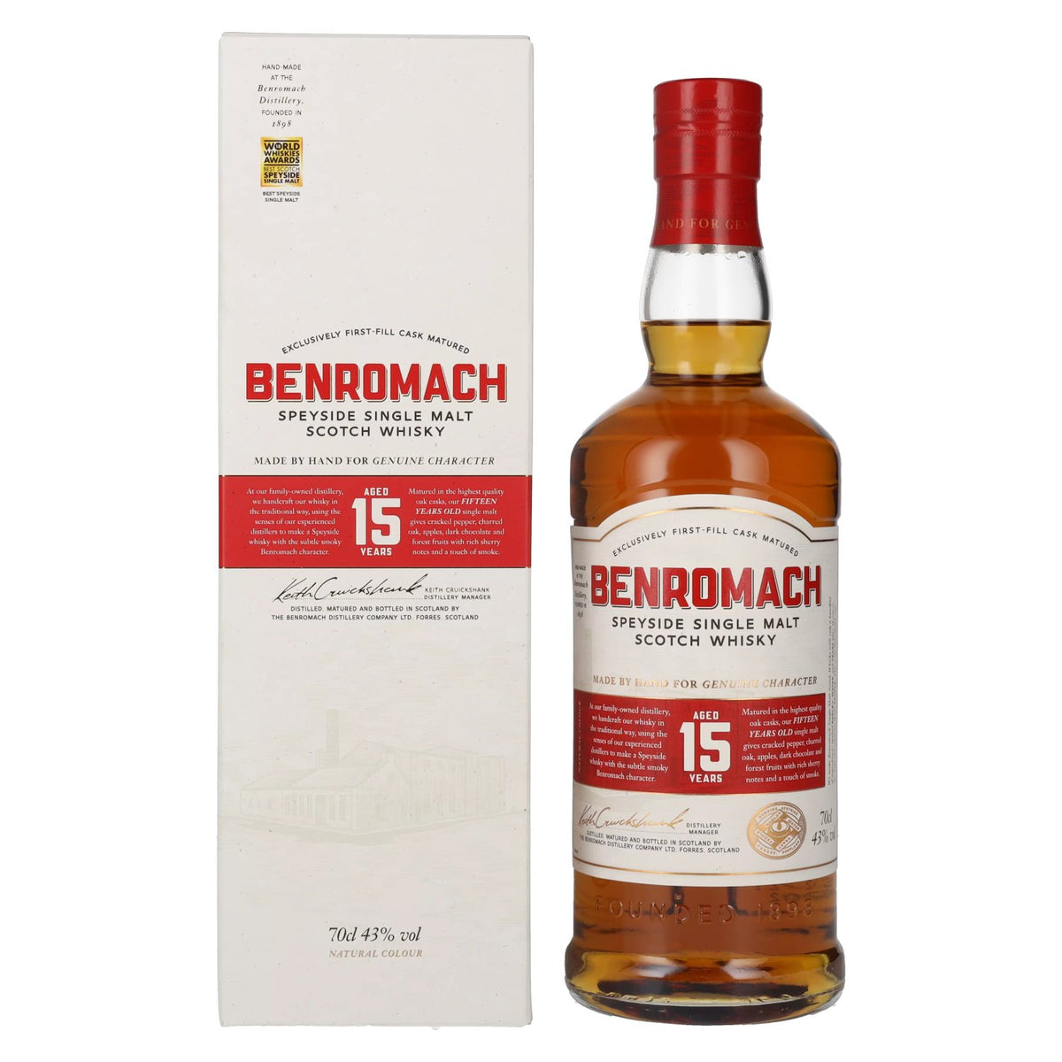 Benromach 15 Years Old Speyside Single Malt 43% Vol. 0,7l in Geschenkbox
