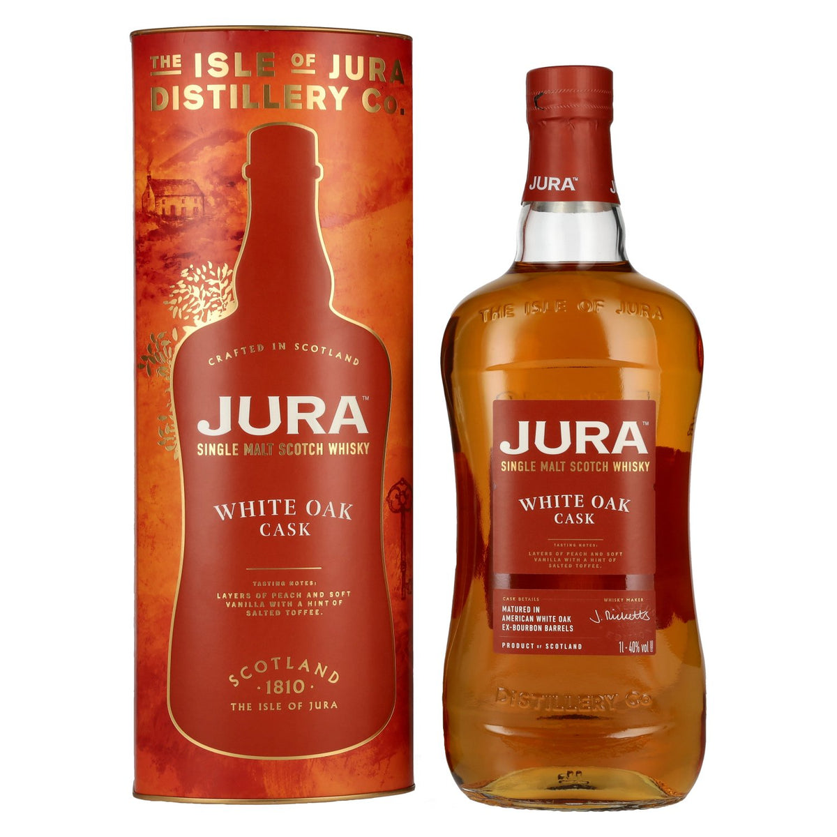 Jura White Oak Cask Single Malt Scotch Whisky 40% Vol. 1l in gift box