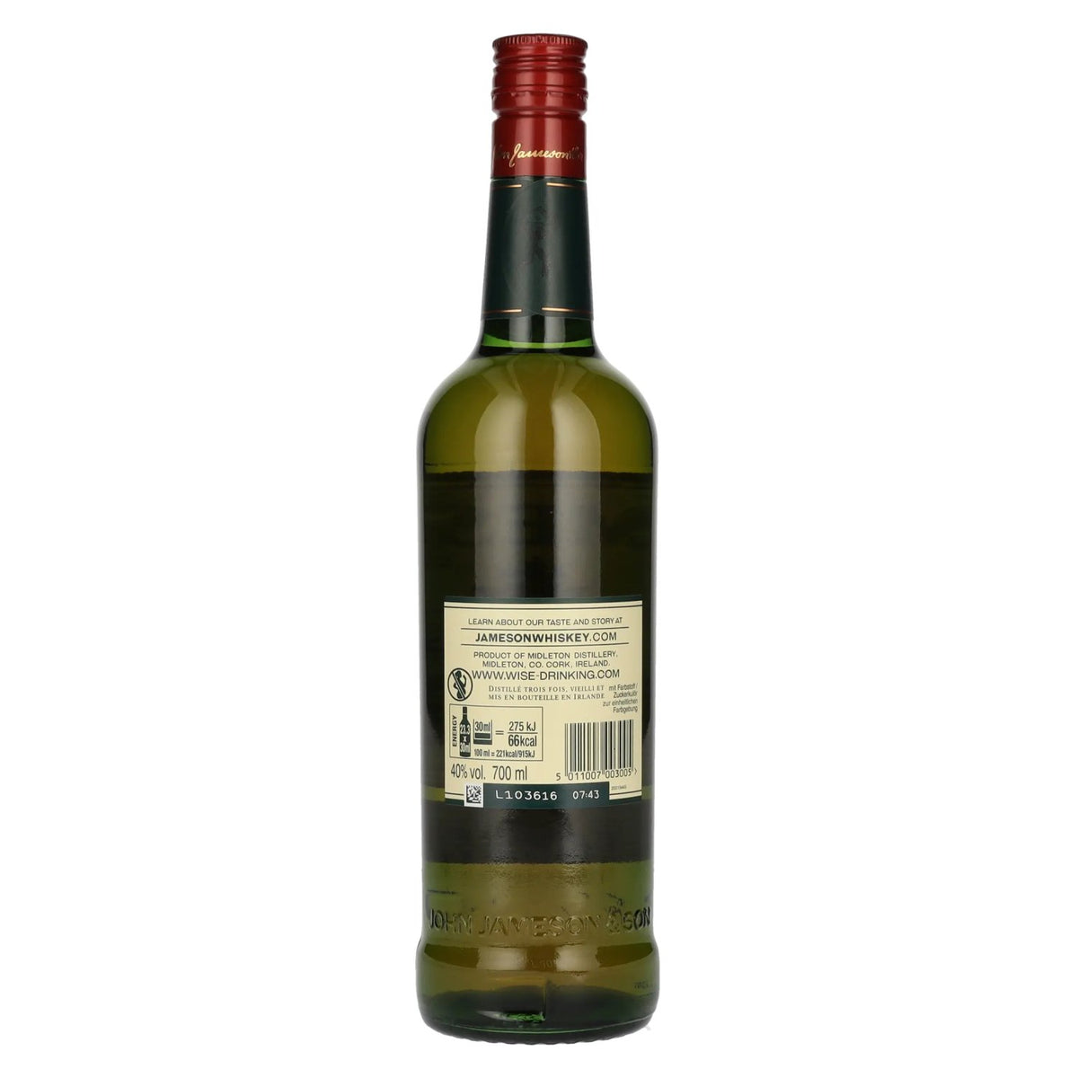 Jameson Triple Distilled Irish Whiskey 40% ABV 0.7l