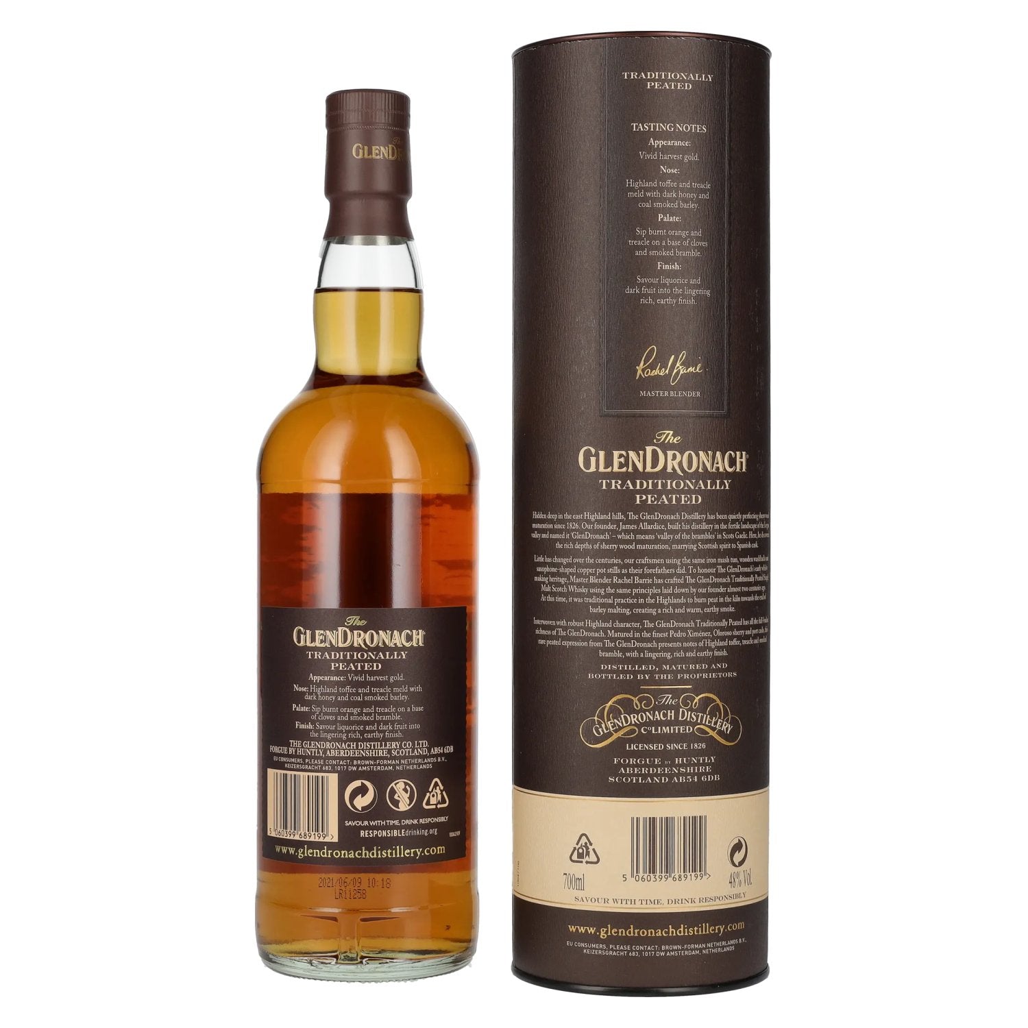 The GlenDronach TRADITIONALLY PEATED Highland Single Malt 48% Vol. 0.7l in gift box