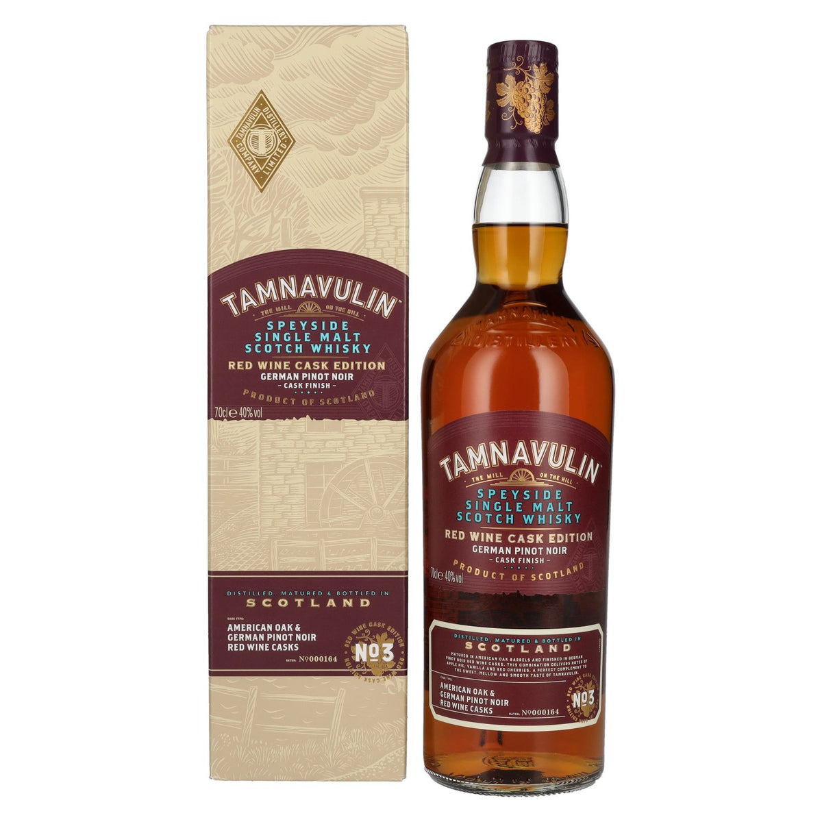 Tamnavulin GERMAN PINOT NOIR CASK Speyside Single Malt Scotch Whisky 40% ABV 0.7l in a gift box