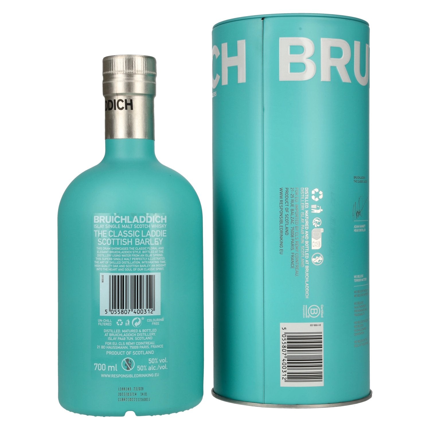 Bruichladdich THE CLASSIC LADDIE Scottish Barley Unpeated Islay Single Malt 50% Vol. 0.7l in Tinbox