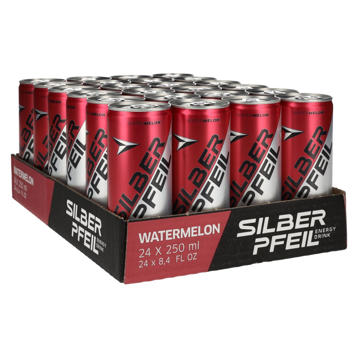 SILBERPFEIL Energy Drink WATERMELON 24 x 0.25 l tins (deposit)