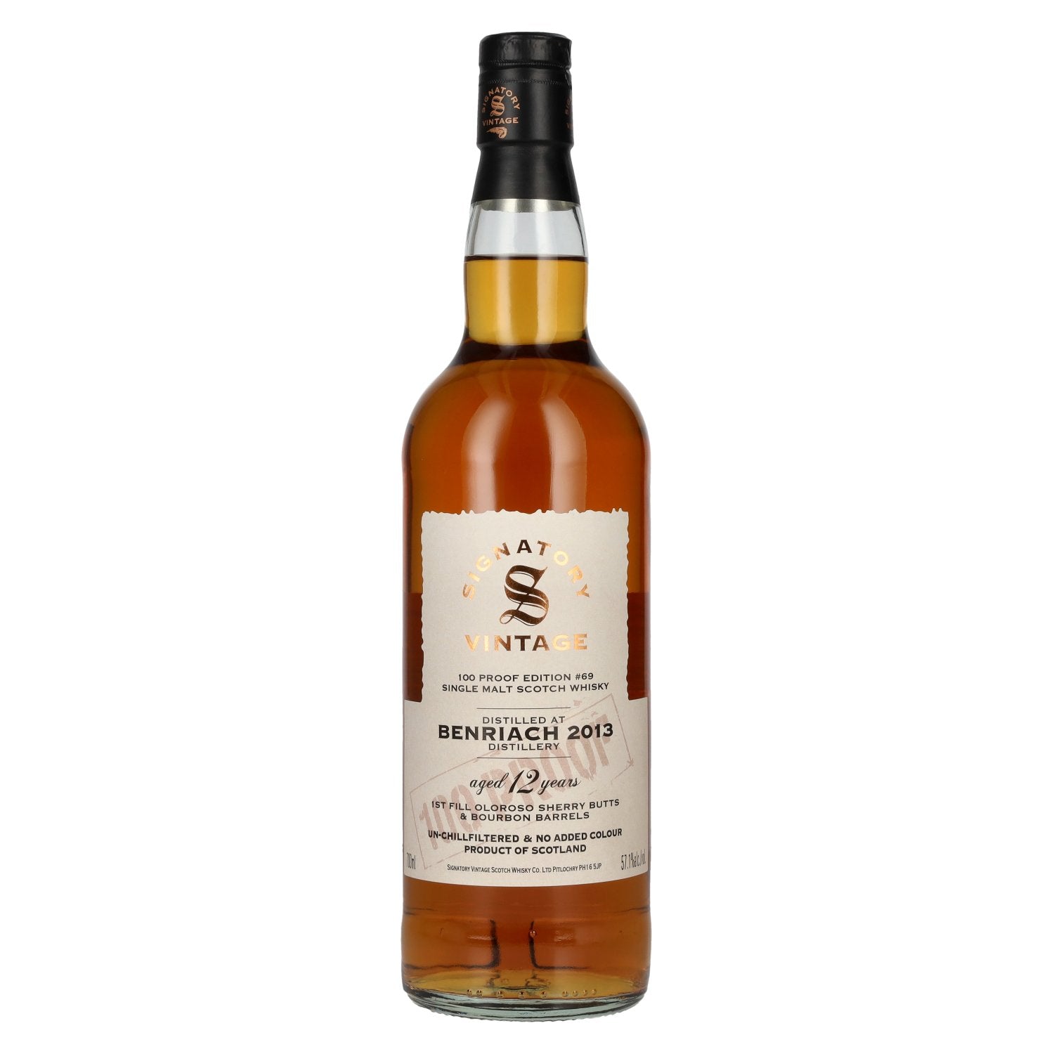 Signatory Vintage 100 Proof Edition BENRIACH 12 Years Old Single Malt #69 2013 57.1% Vol. 0.7l