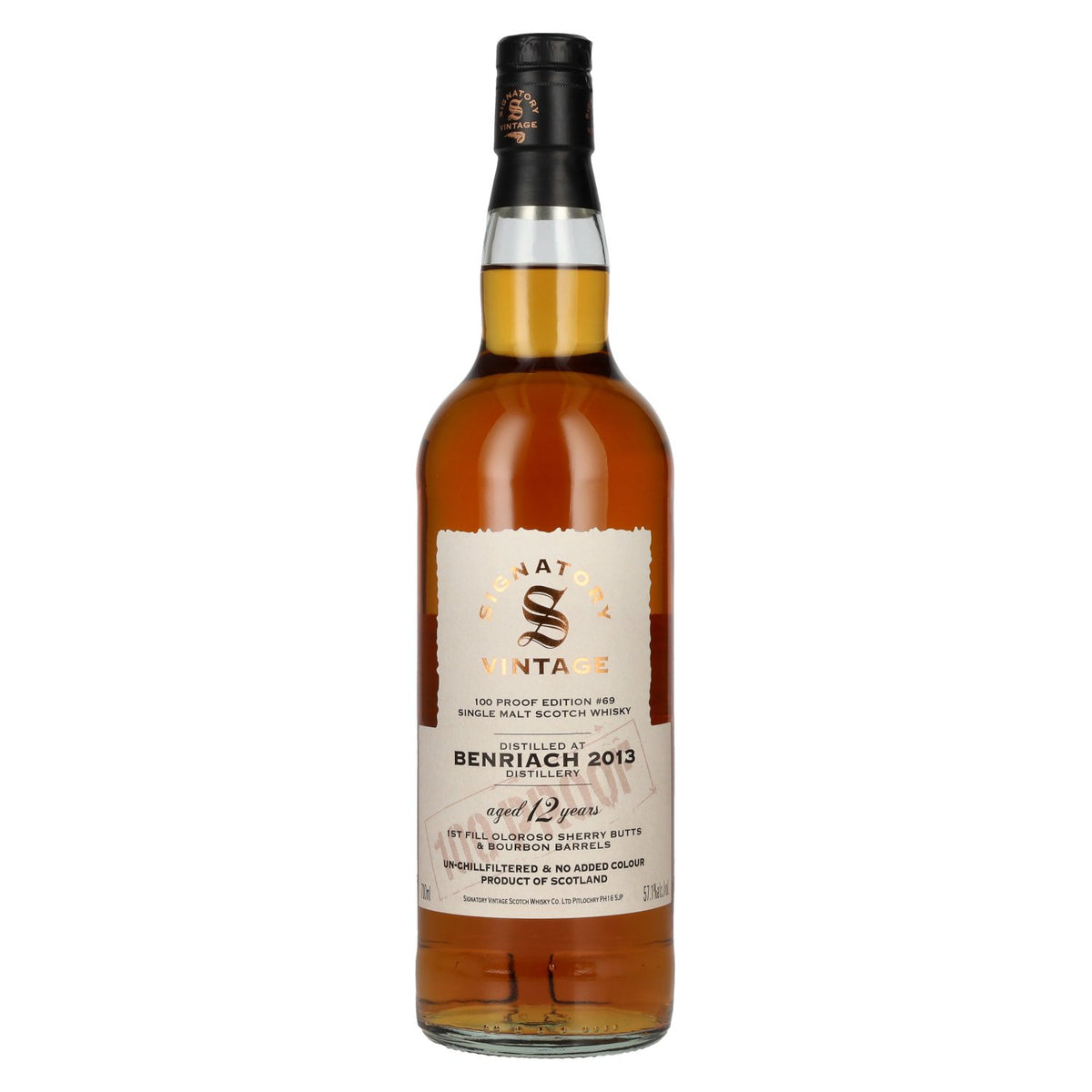 Signatory Vintage 100 Proof Edition BENRIACH 12 Years Old Single Malt #69 2013 57.1% Vol. 0.7l