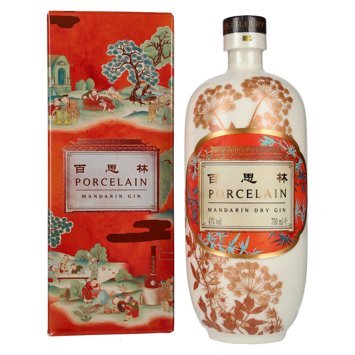 Porcelain Shanghai MANDARIN Dry Gin 43% Vol. 0.7l in gift box
