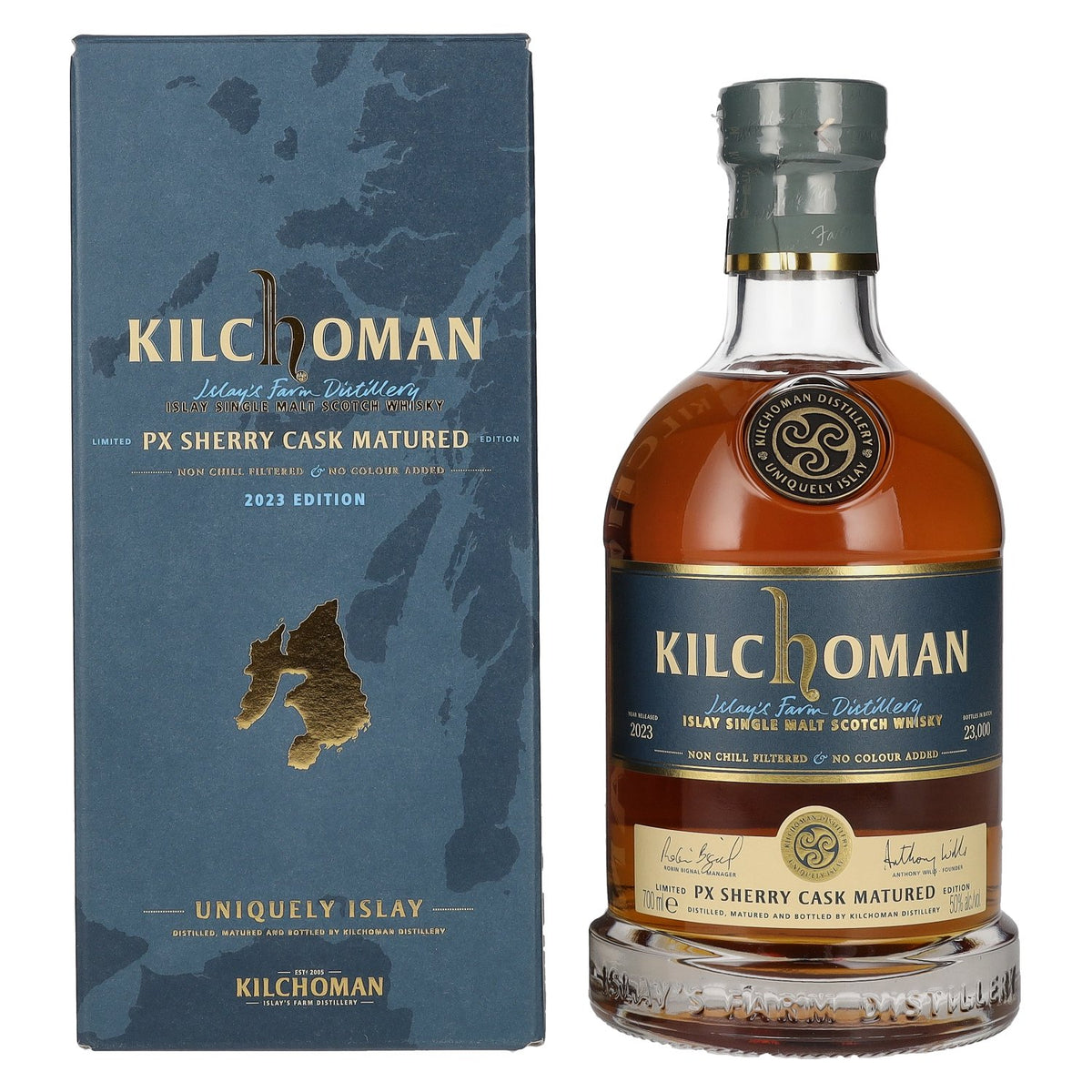 Kilchoman PX Sherry Cask Matured Islay Single Malt Scotch Whisky 2023 50% Vol. 0.7L in Gift Box