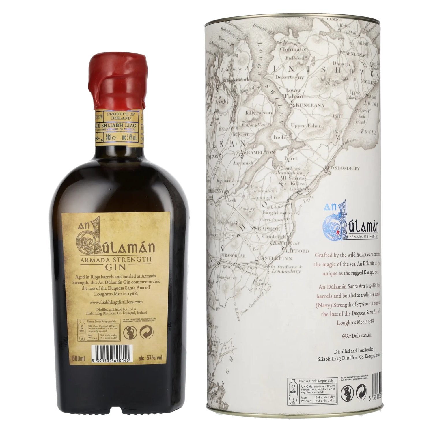 An Dúlamán SANTA ANA Armada Strength Gin 57% Vol. 0,5l in Geschenkbox