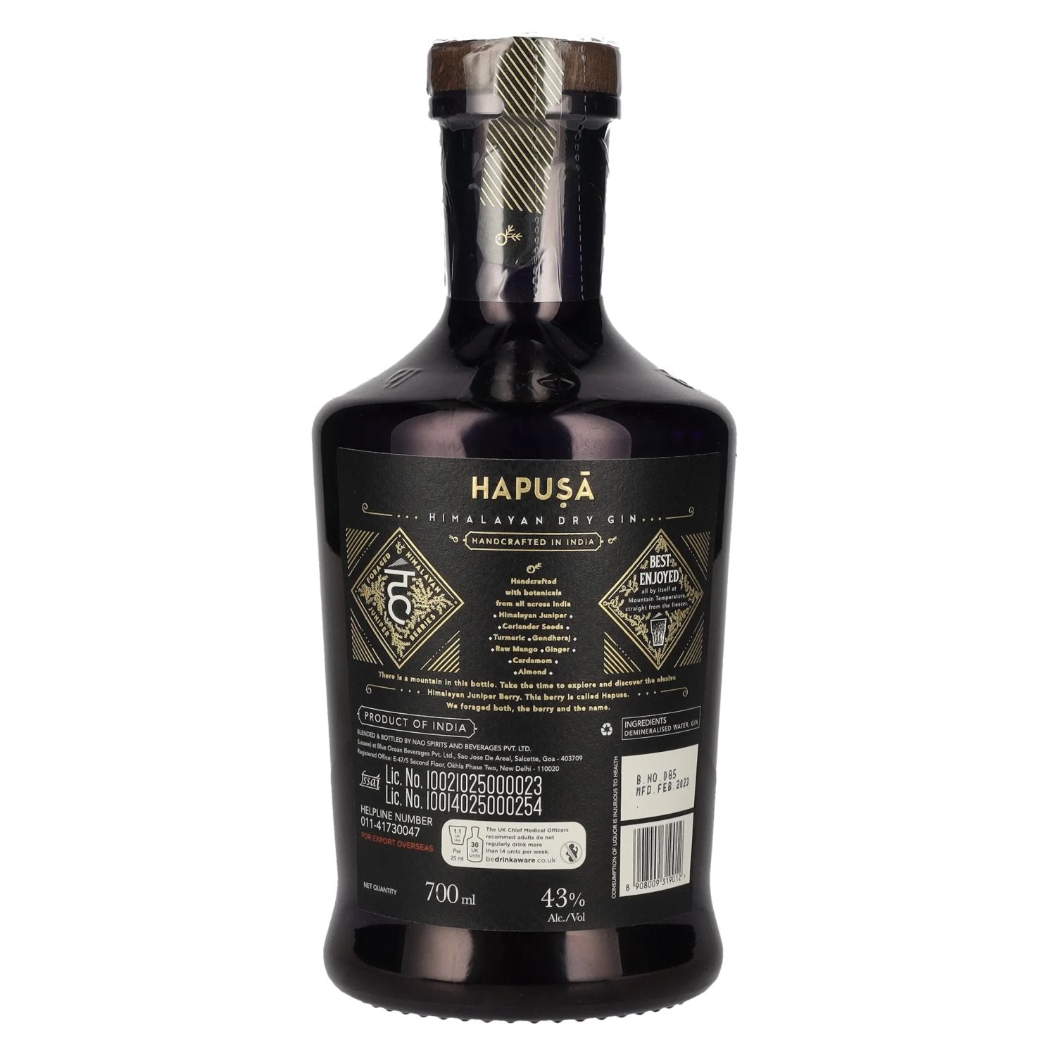 Hapusā Himalayan Dry Gin 43% Vol. 0,7l