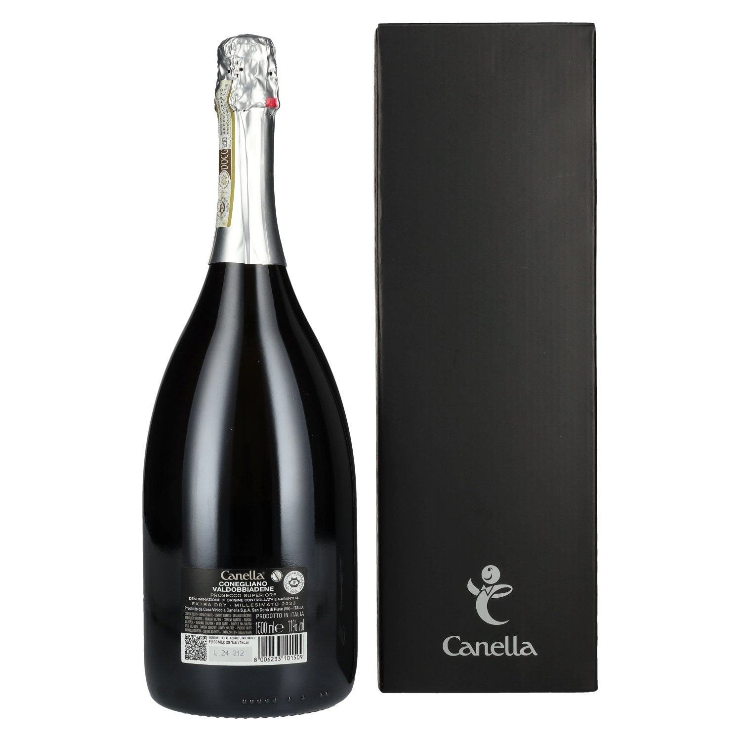 Canella Valdobbiadene Prosecco Superiore Millesimato Extra Dry DOCG 2023 11% Vol. 1.5l in gift box