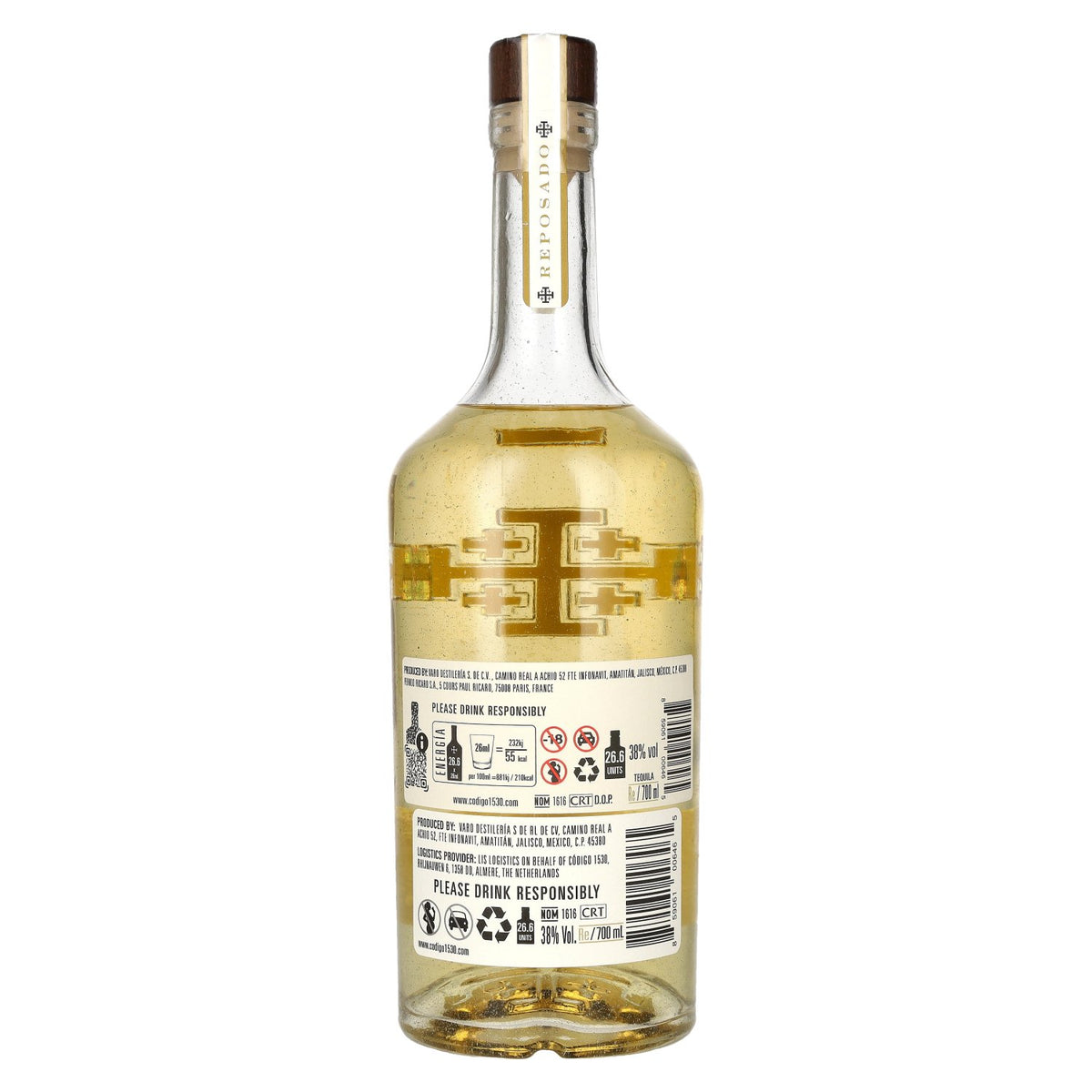 Código 1530 REPOSADO Tequila 38% Vol. 0.7l