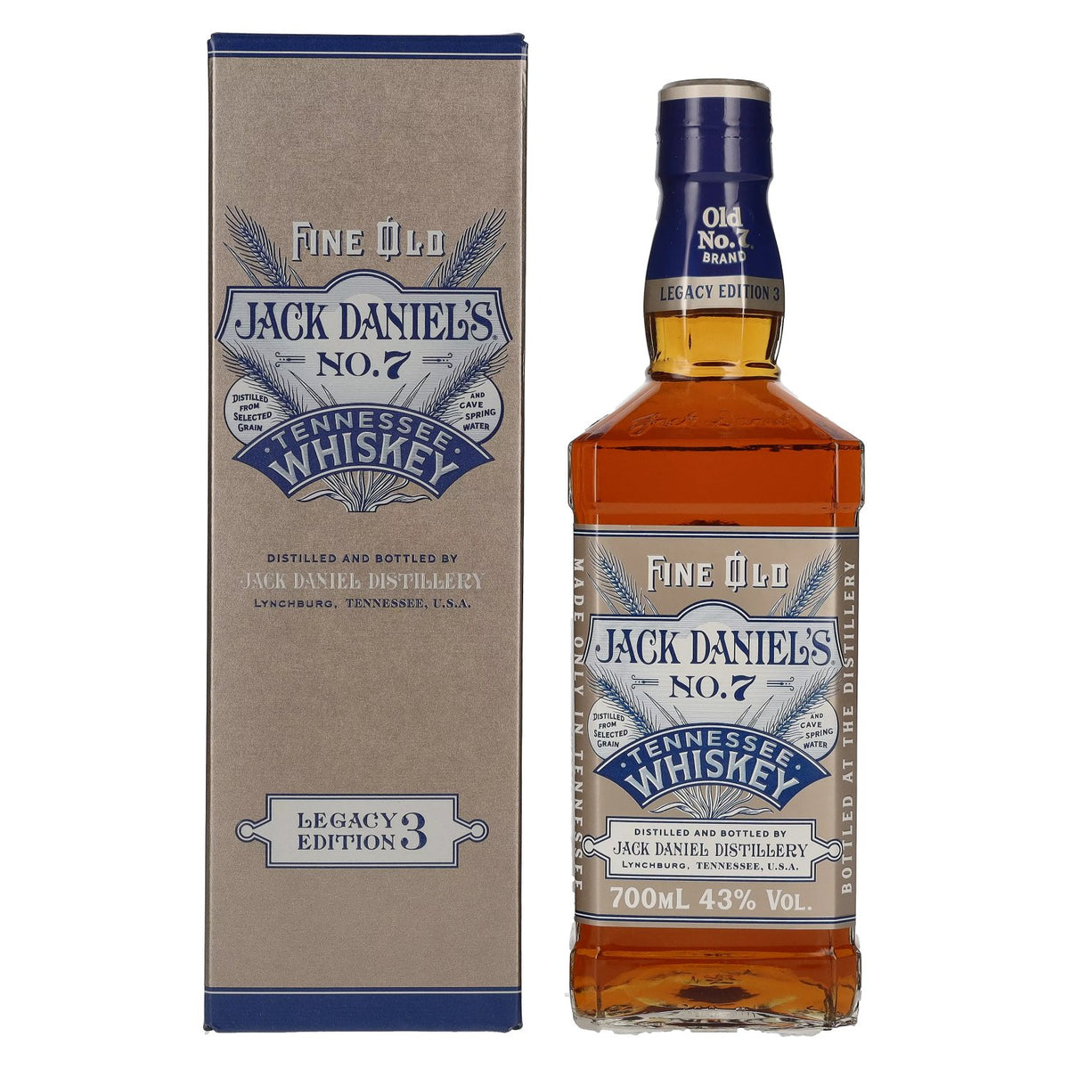 Jack Daniel's Sour Mash Tennessee Whiskey LEGACY EDITION No. 3 - GREY DESIGN 43% Vol. 0.7l in Gift Box