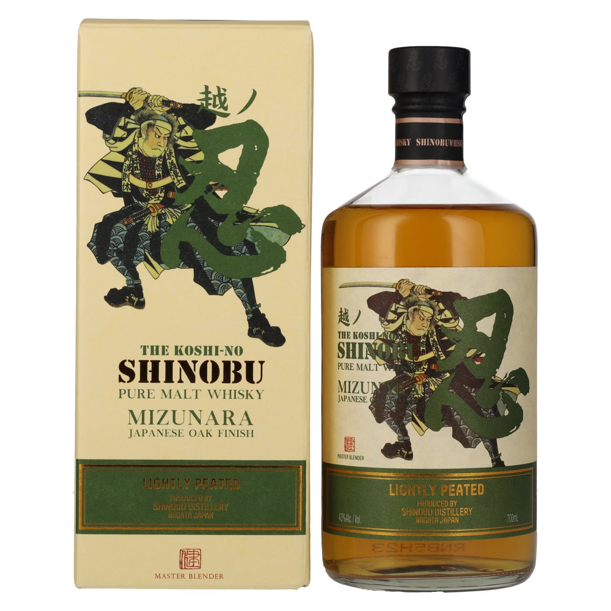 The Koshi-No Shinobu Pure Malt Whisky Lightly Peated Mizunara Oak Finish 43% Vol. 0.7l in Gift Box