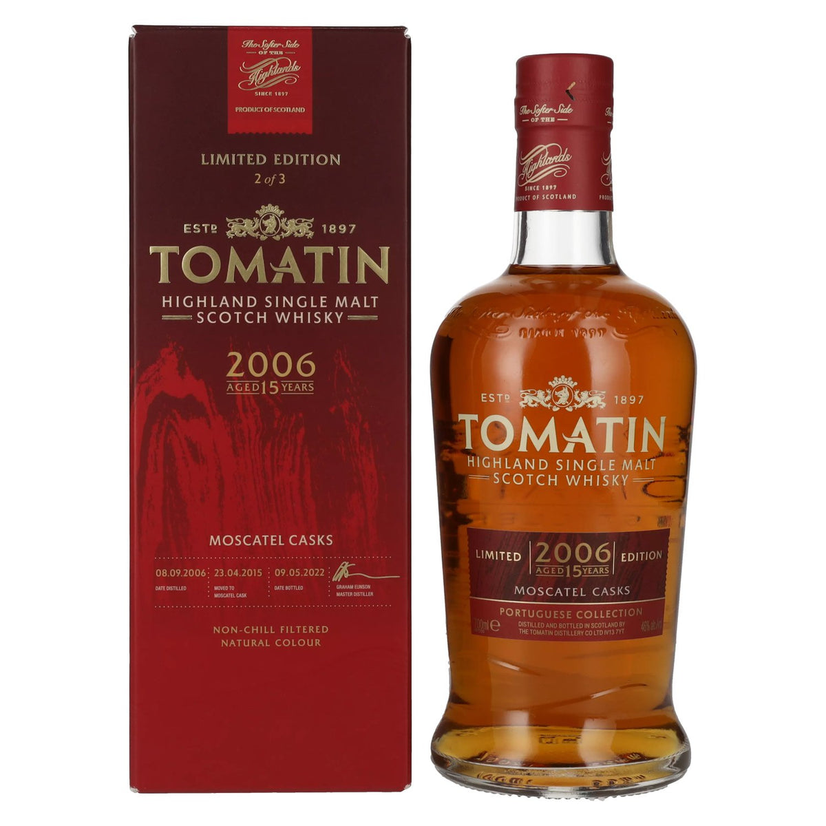 Tomatin 15 Years Old Portuguese Collection MOSCATEL CASKS 2006 46% Vol. 0.7l in Gift Box