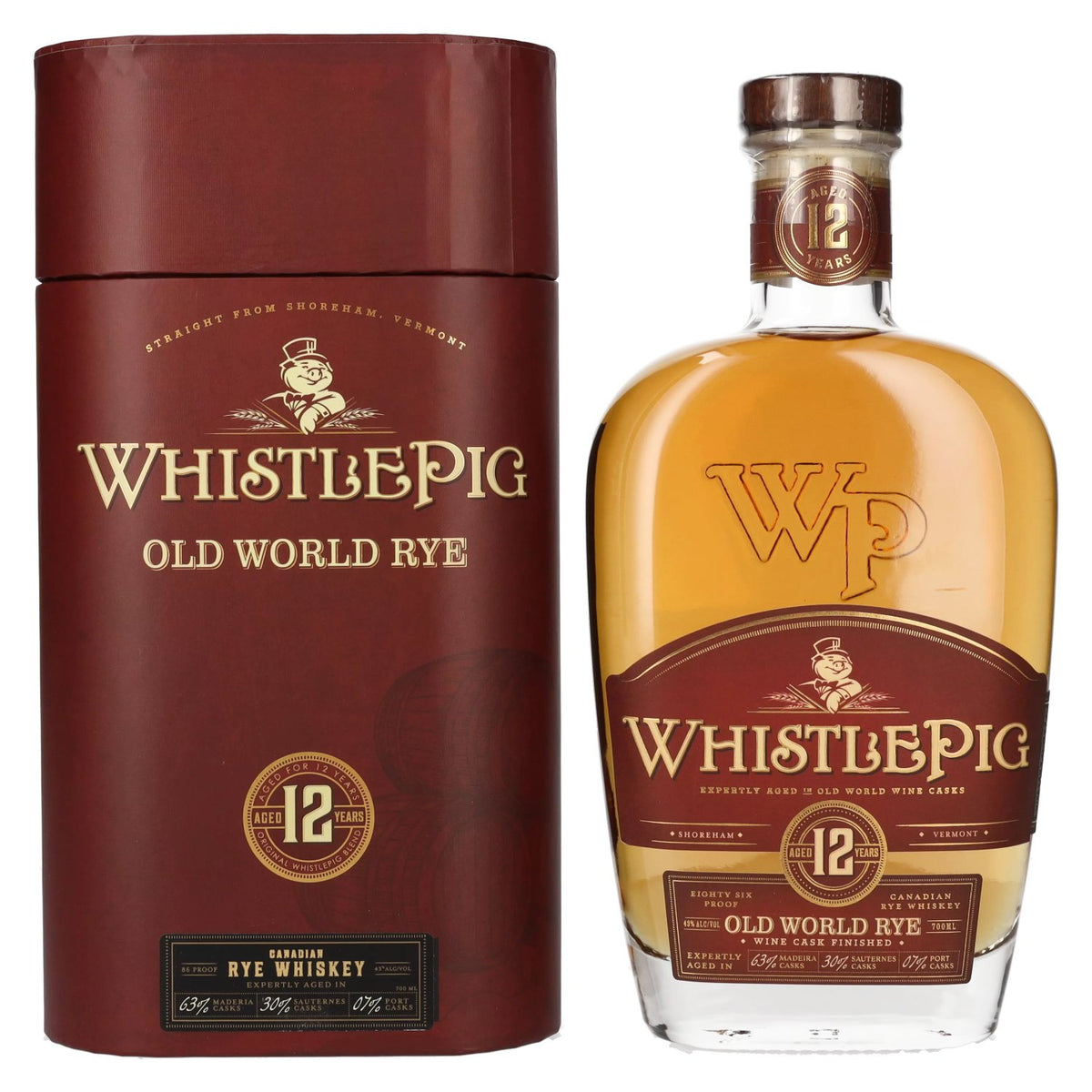 WhistlePig 12 Years Old OLD WORLD Rye Whiskey 43% Vol. 0,7l in Geschenkbox