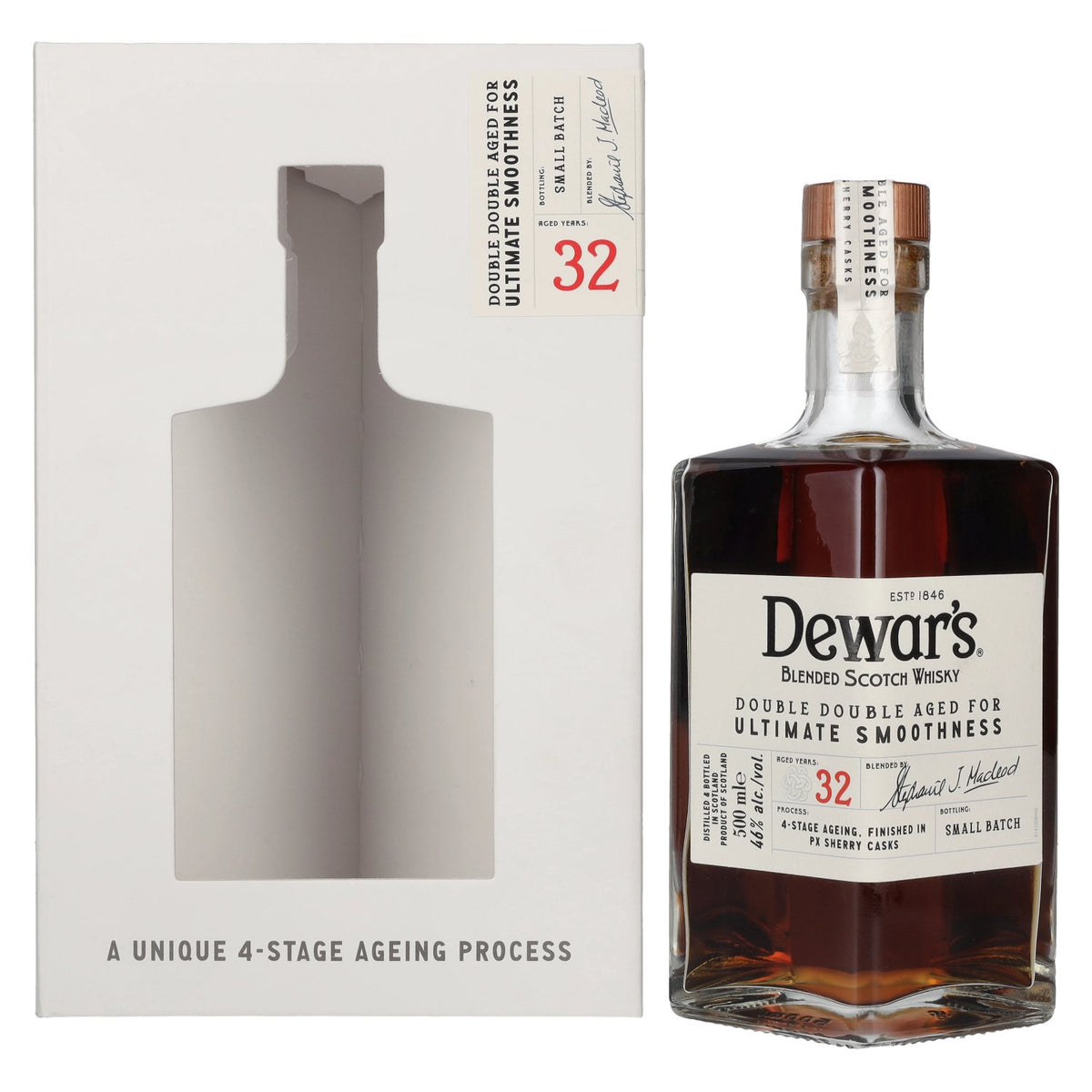 Dewar's 32 Years Old Double Double Aged Blended Scotch Whisky 46% Vol. 0.5l in Gift Box