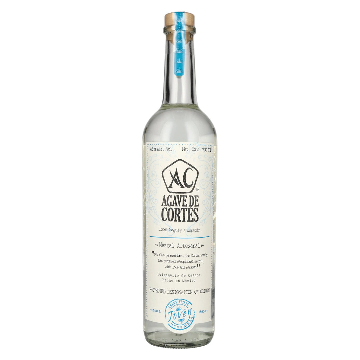 Agave de Cortés Mezcal Artesanal JOVEN 45% vol. 0.7 l