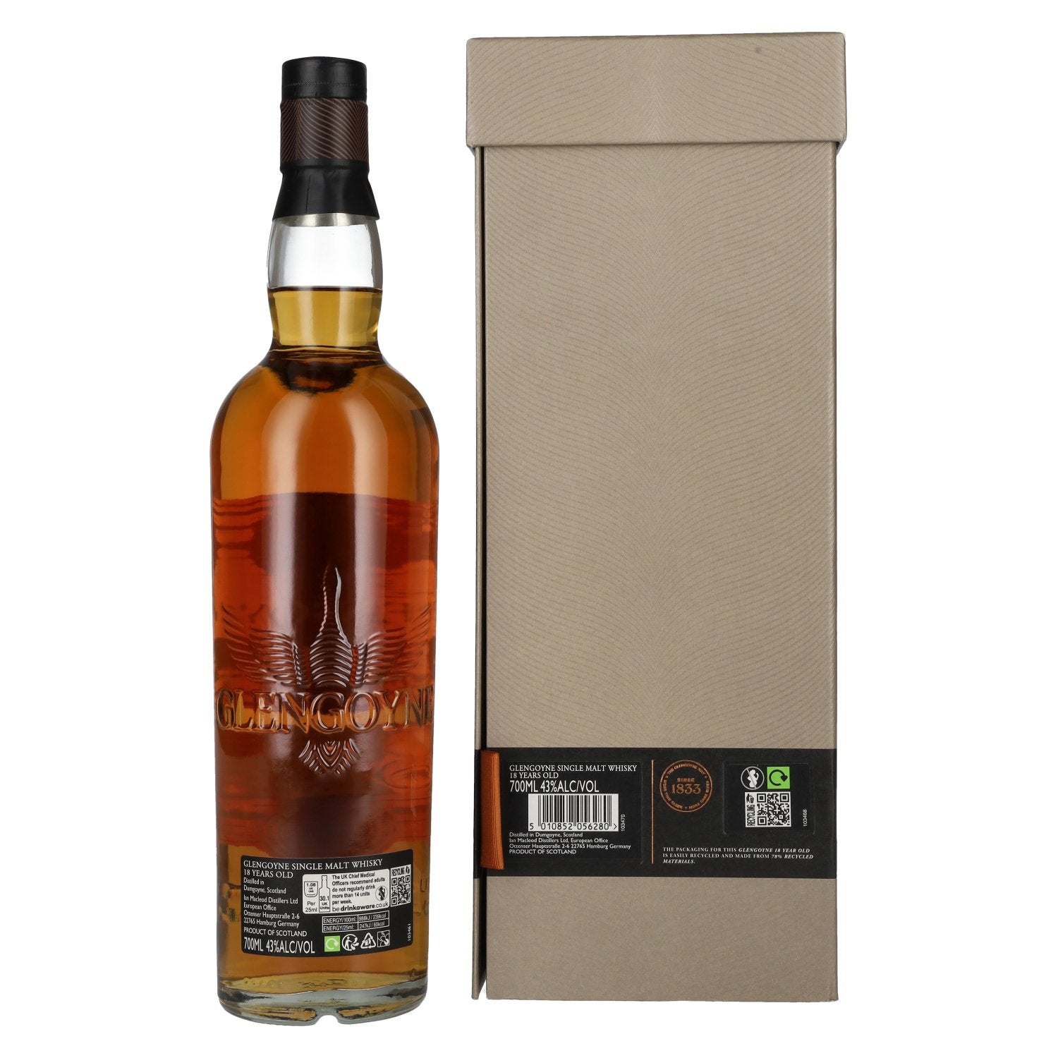 Glengoyne 18 Years Old Highland Single Malt Scotch Whisky 43% Vol. 0.7l in Gift Box