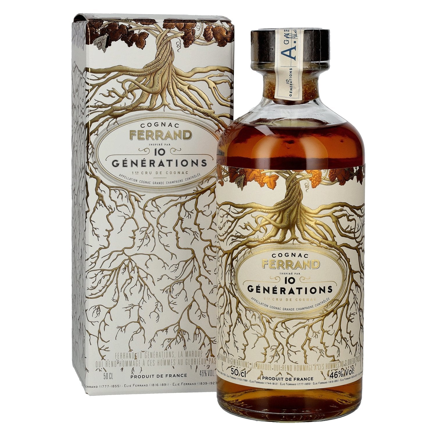 Cognac Ferrand 10 GÉNÉRATIONS 1er Cru de Cognac Grande Champagne 46% Vol. 0.5l in gift box