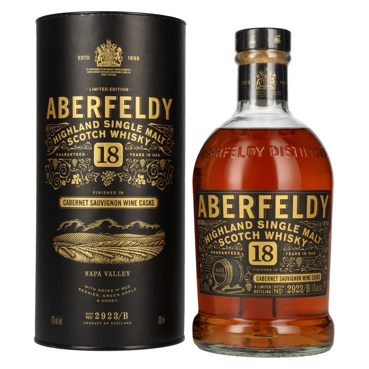 Aberfeldy 18 Years Old Cabernet Sauvignon Wine Casks NAPA VALLEY 43% Vol. 0.7l in a gift box